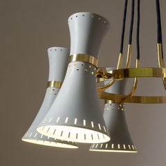 Pierced Cone Suspension Chandelier, circa 1950