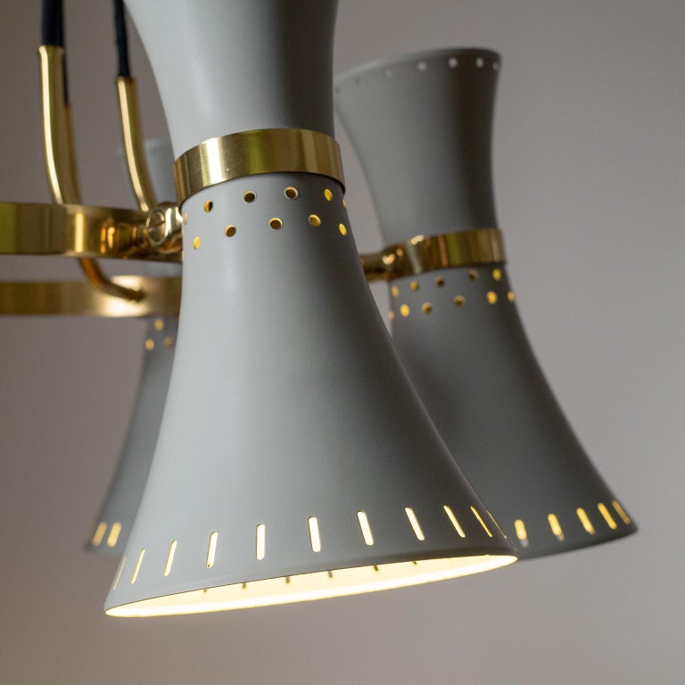 Pierced Cone Suspension Chandelier, circa 1950 For Sale at 1stDibs