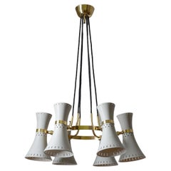 Pierced Cone Suspension Chandelier, circa 1950