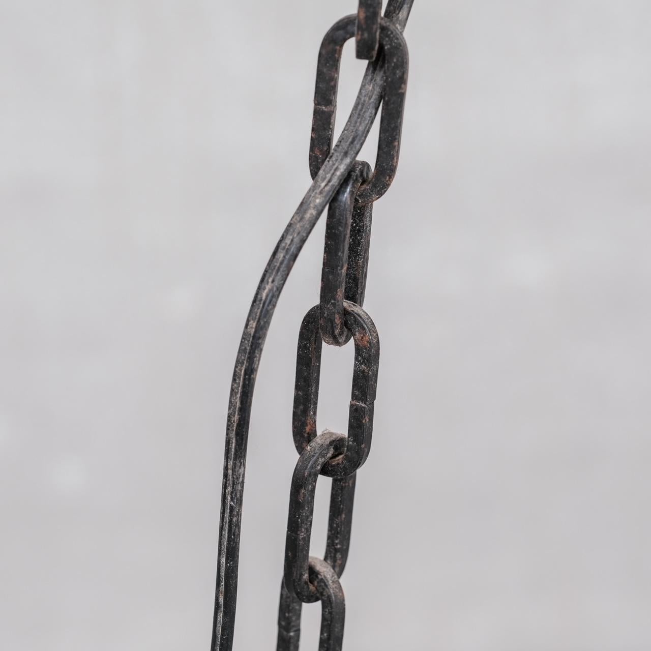 Pierced Copper Brutalist Mid-Century Dutch Pendant Light 1