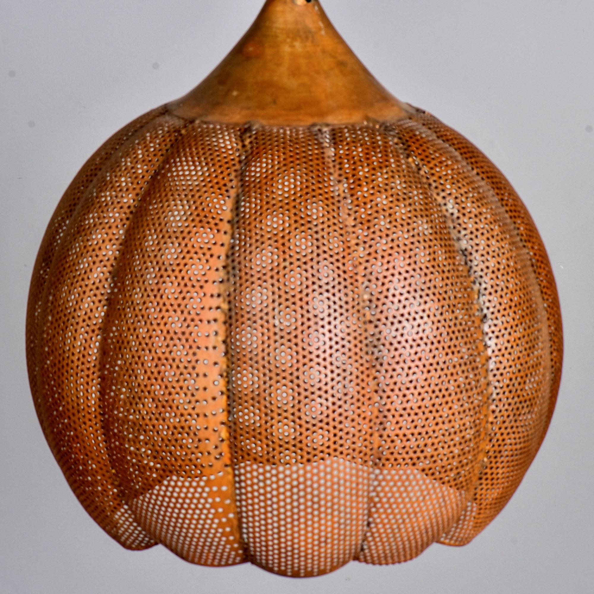 Late 20th Century Pierced Copper Pendant Fixture