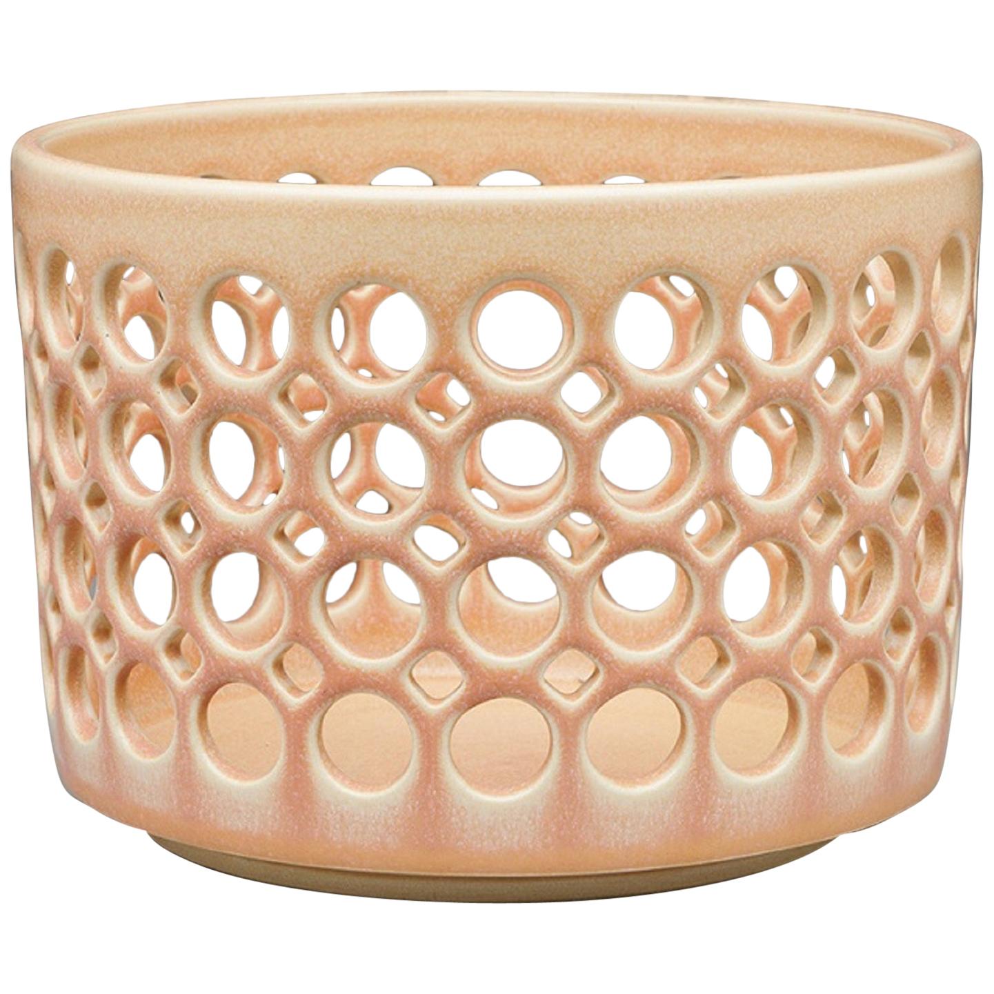 Pierced Cylindrical Bowl, Blush, In Stock For Sale