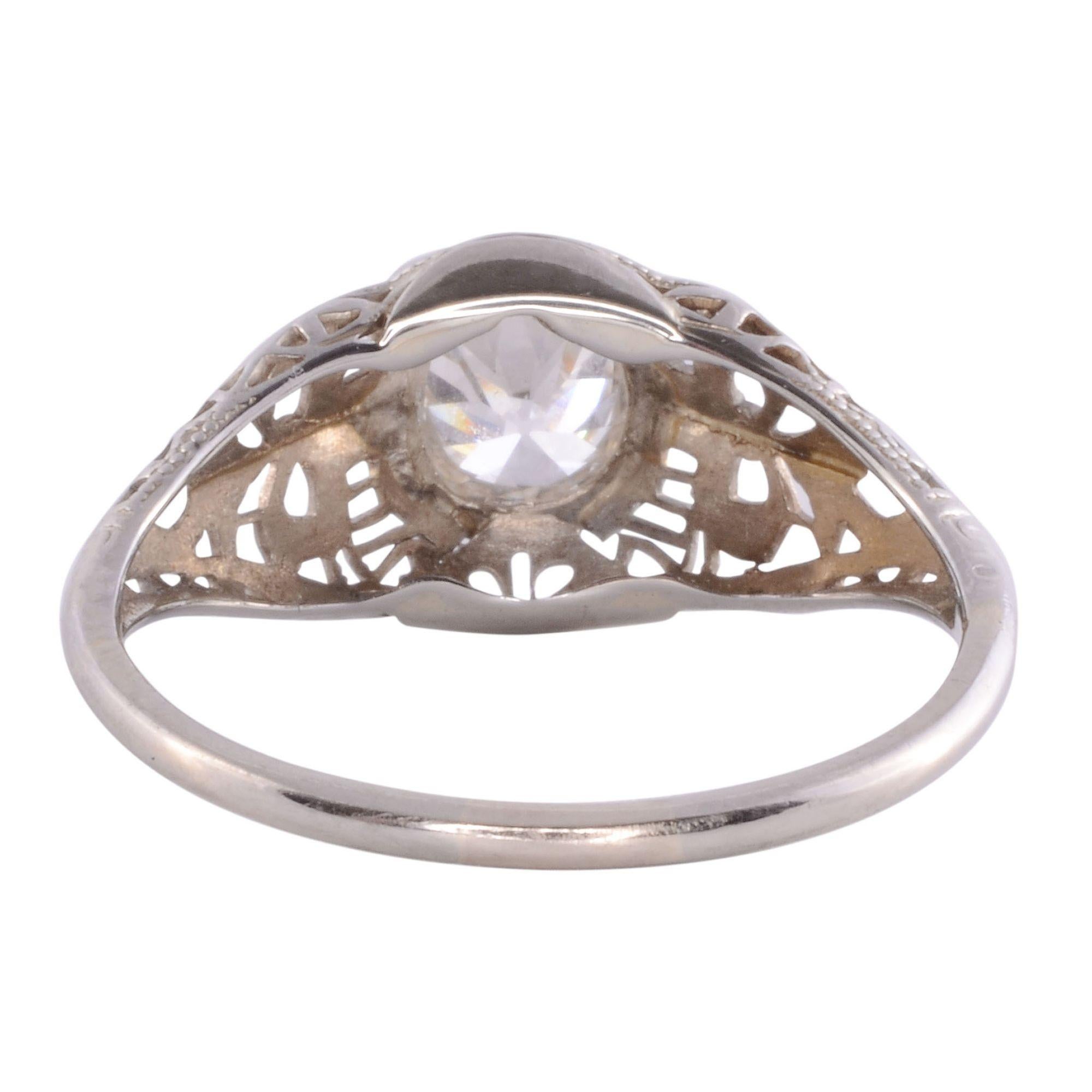 Verlobungsring mit durchbrochener Fassung VS1 Diamant im Zustand „Gut“ im Angebot in Solvang, CA