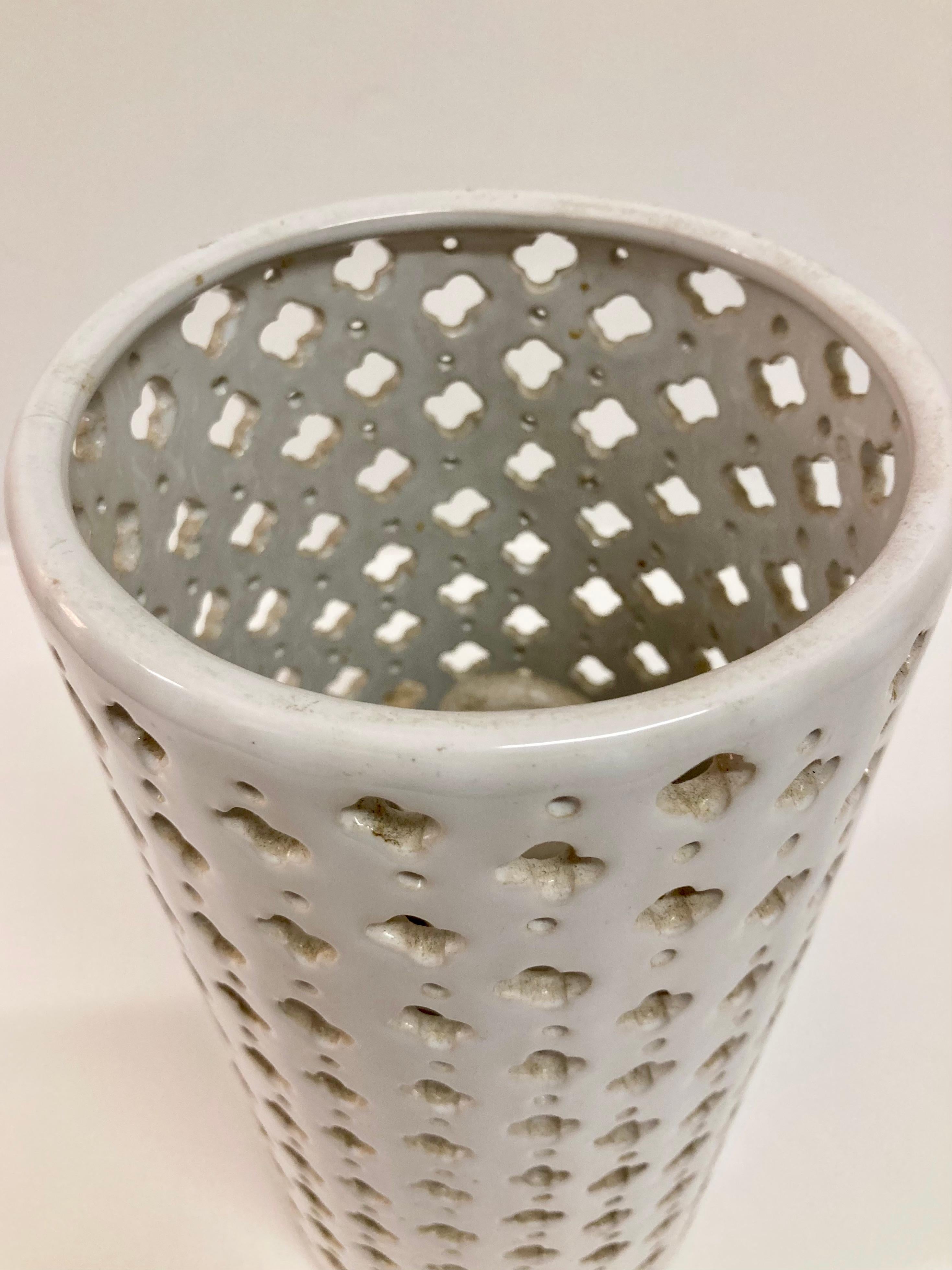 Pierced Pattern Ceramic Uplight For Sale 2