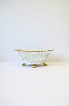 Porzellan Kompottschale Korbschale Löweide Pfotenfüßen Empire-Stil