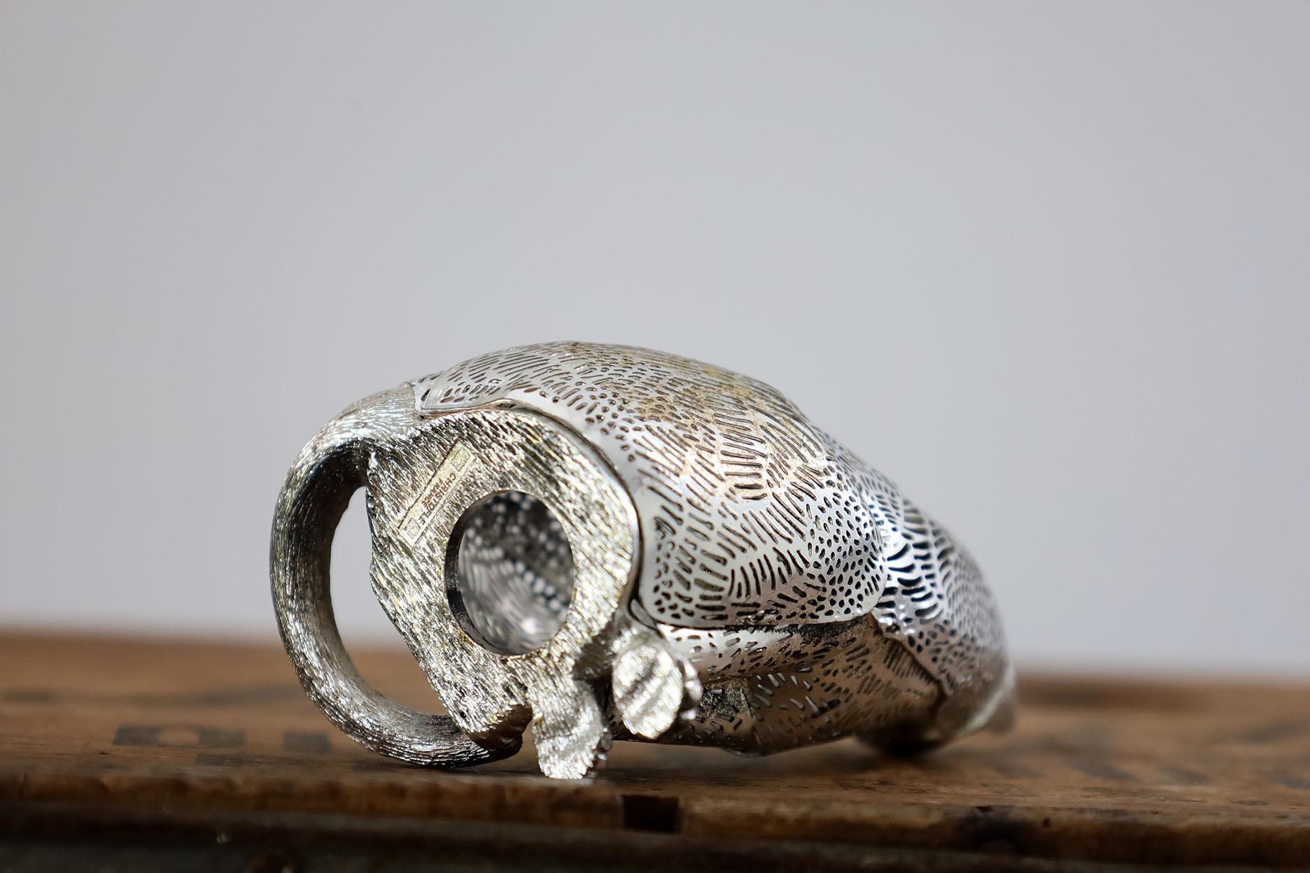 French Pierced Silver Plate Cat Christofle France Lumiere Figurine