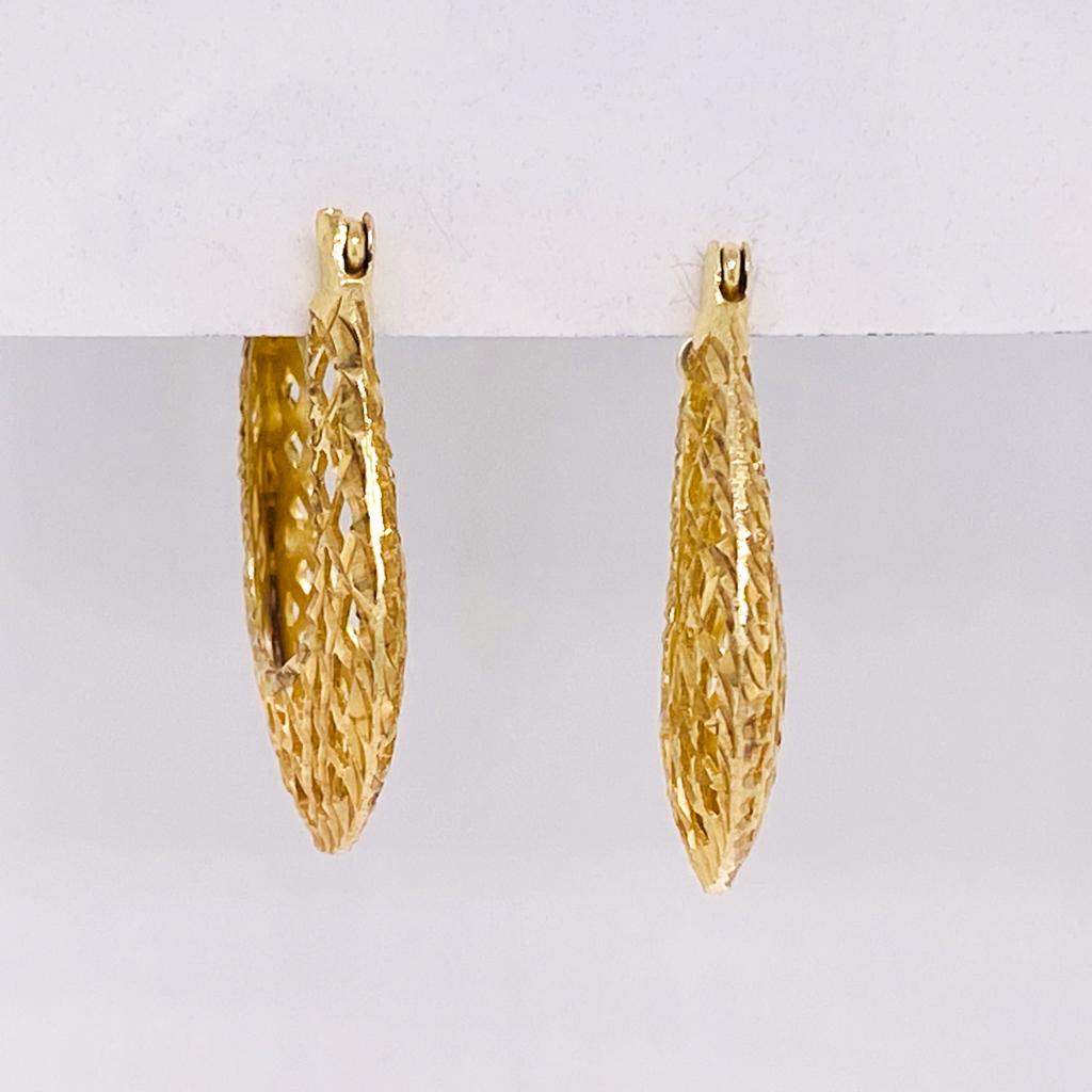 Pierce Trellis Diamant-Schliff 1 Zoll Hoop Ohrringe als Gold Hoop Ohrringe Damen