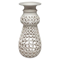 Pierced Vessel Sculpture Delphine-White
