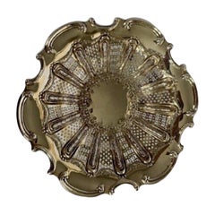 Pierced Victorian Sterling Silver Bread Basket or Fruit Bowl by Maxfield & Sons