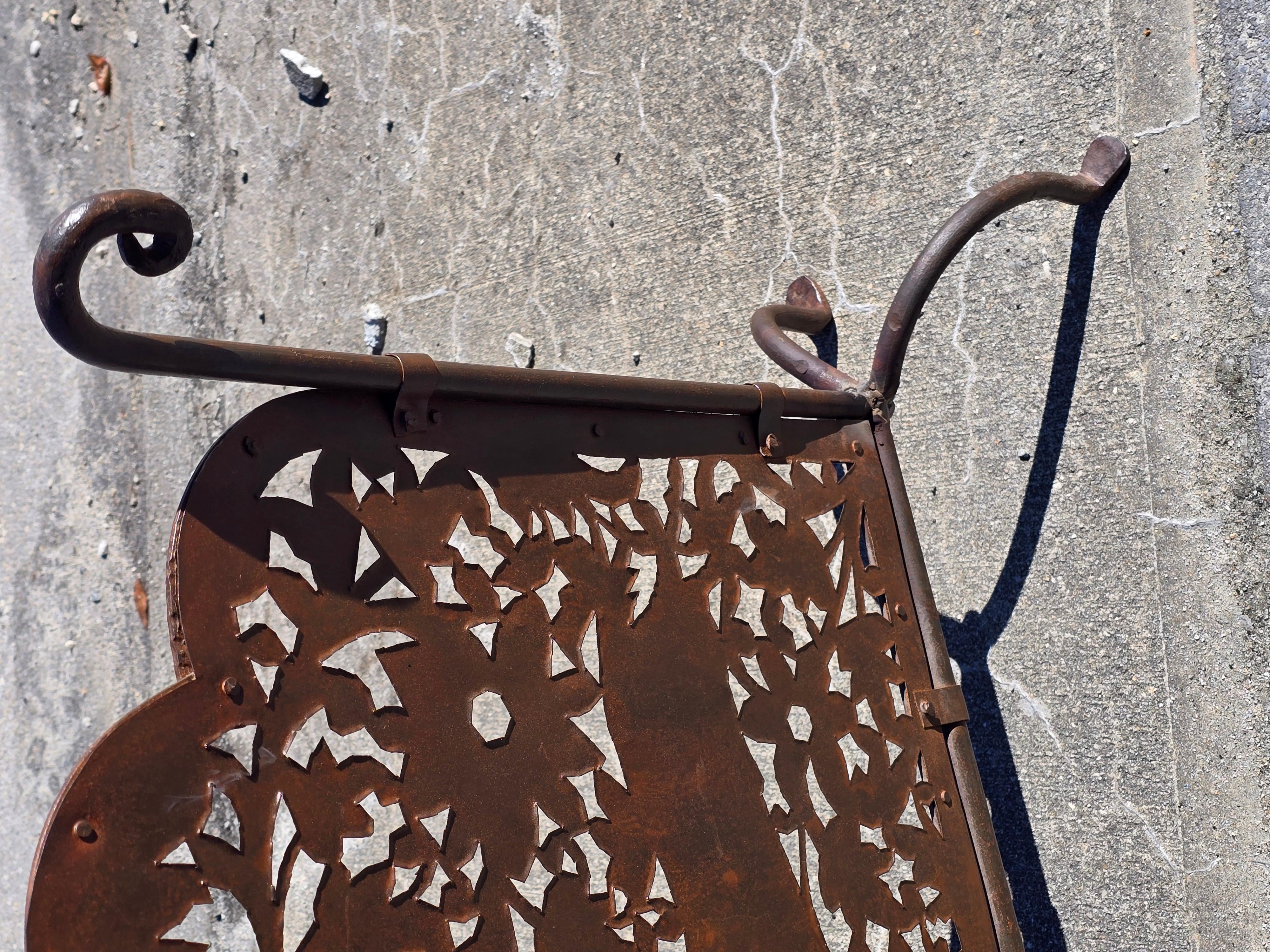 Pierced Wrought Iron Fireplace Screen 5