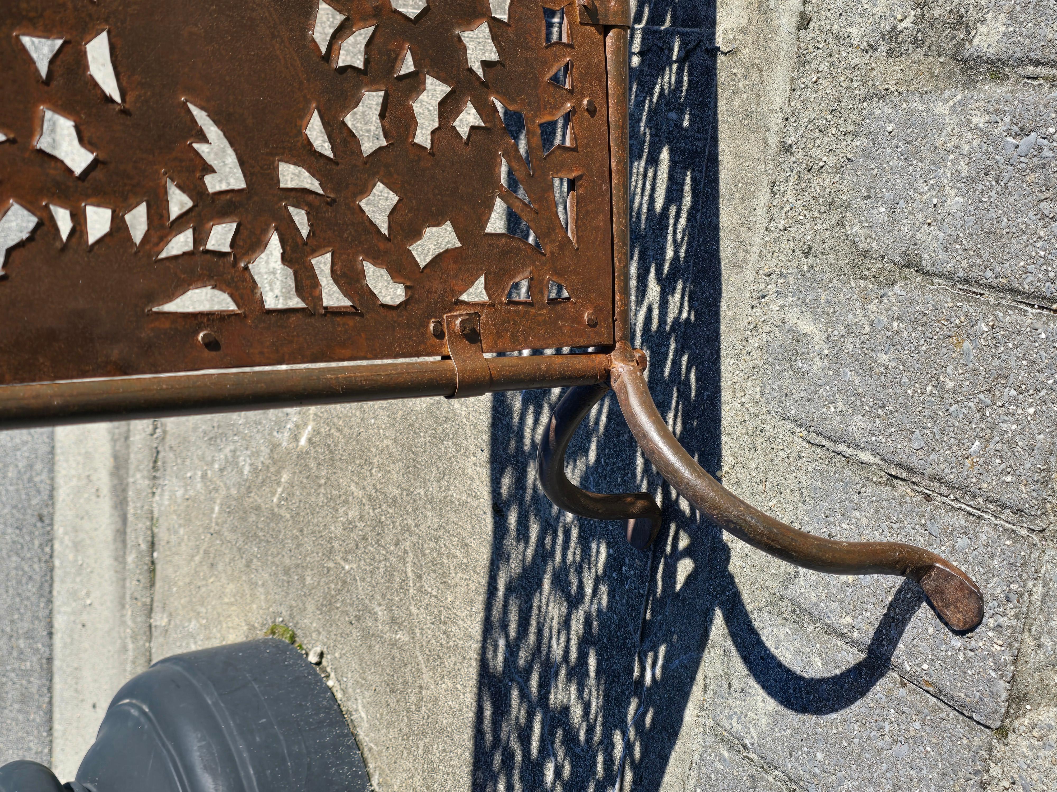 Pierced Wrought Iron Fireplace Screen 1