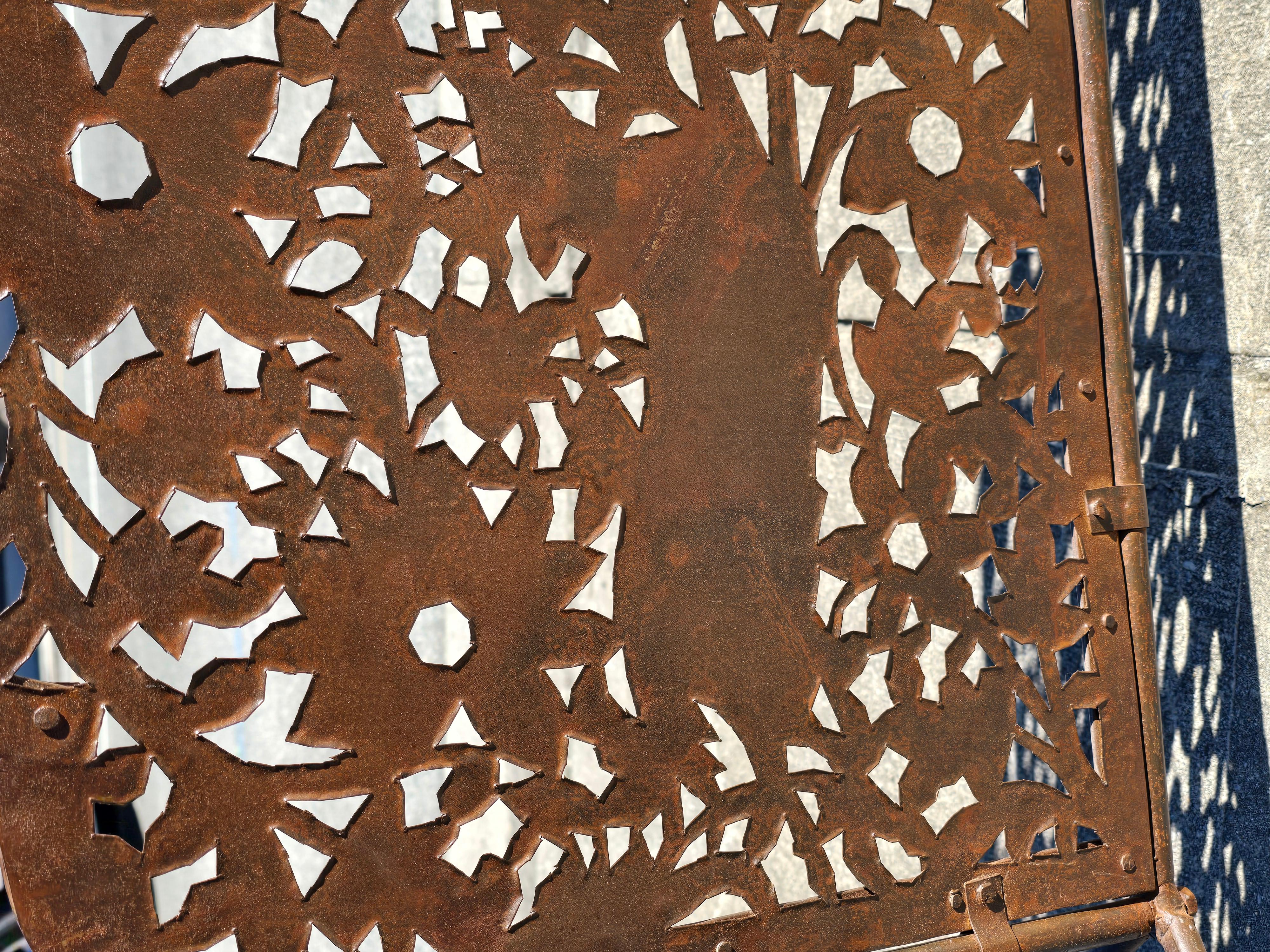 Pierced Wrought Iron Fireplace Screen 4