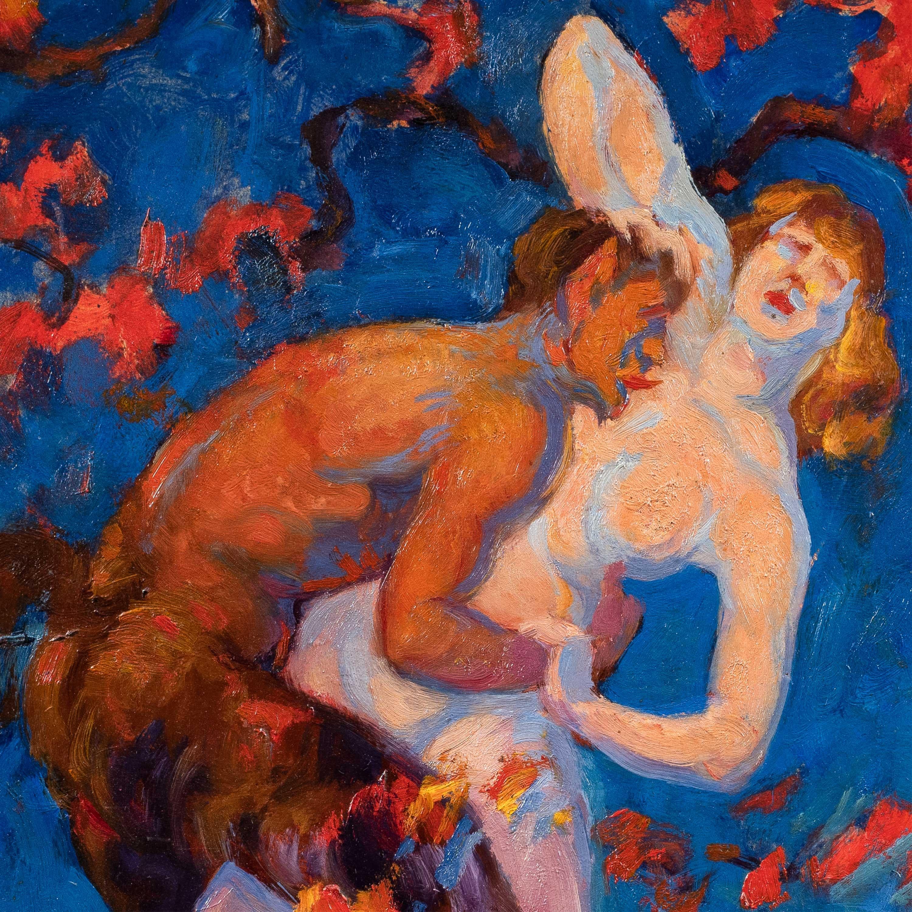 Pieretto Bianco (pintor italiano) - Pintura de figuras de principios del siglo XX - Sátiro en venta 2