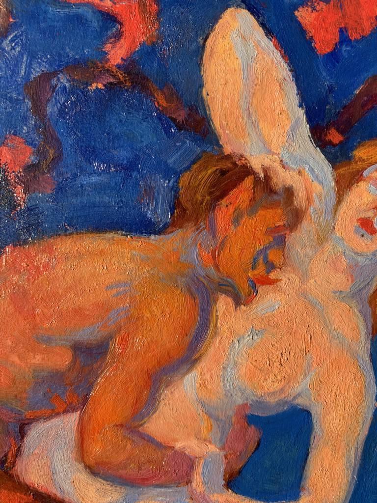 Pieretto Bianco (pintor italiano) - Pintura de figuras de principios del siglo XX - Sátiro en venta 9