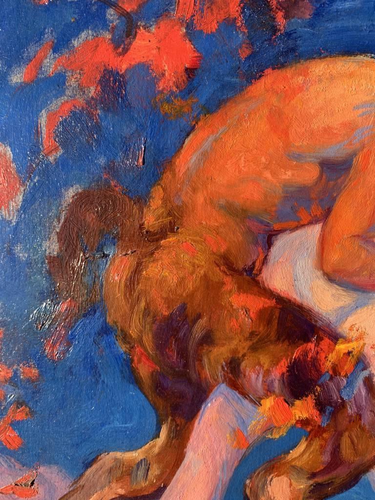 Pieretto Bianco (pintor italiano) - Pintura de figuras de principios del siglo XX - Sátiro en venta 10