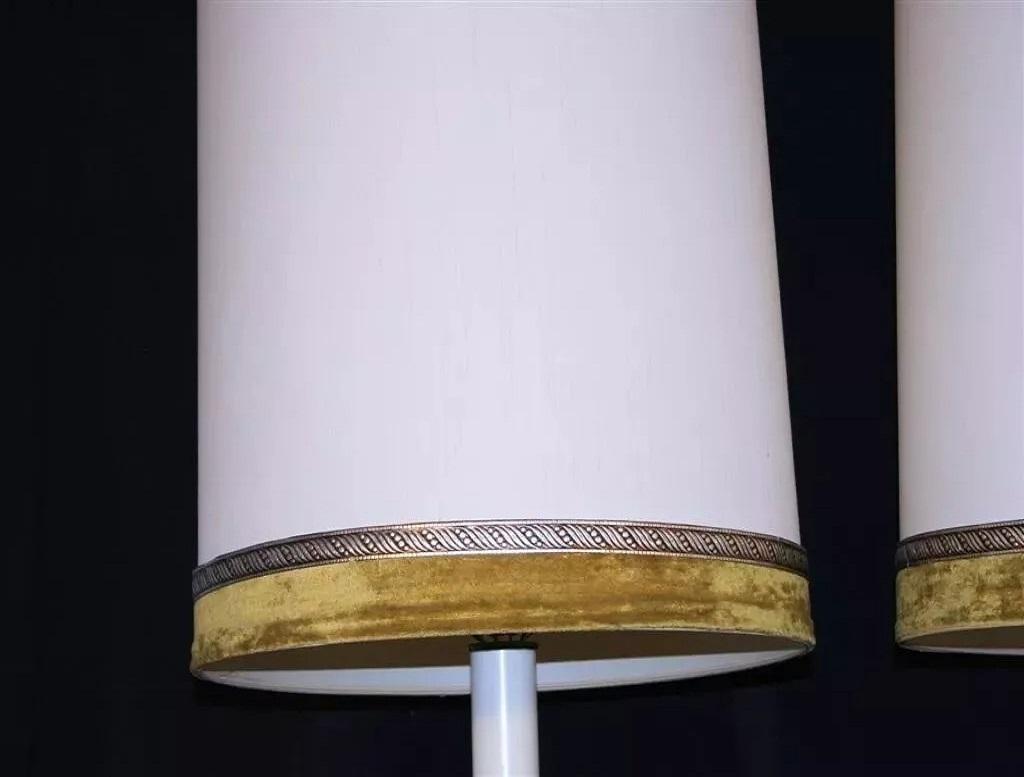 20th Century Pieri Tullio Large Italian Hollywood Regency Column Table Lamp Green Gold - Pair For Sale