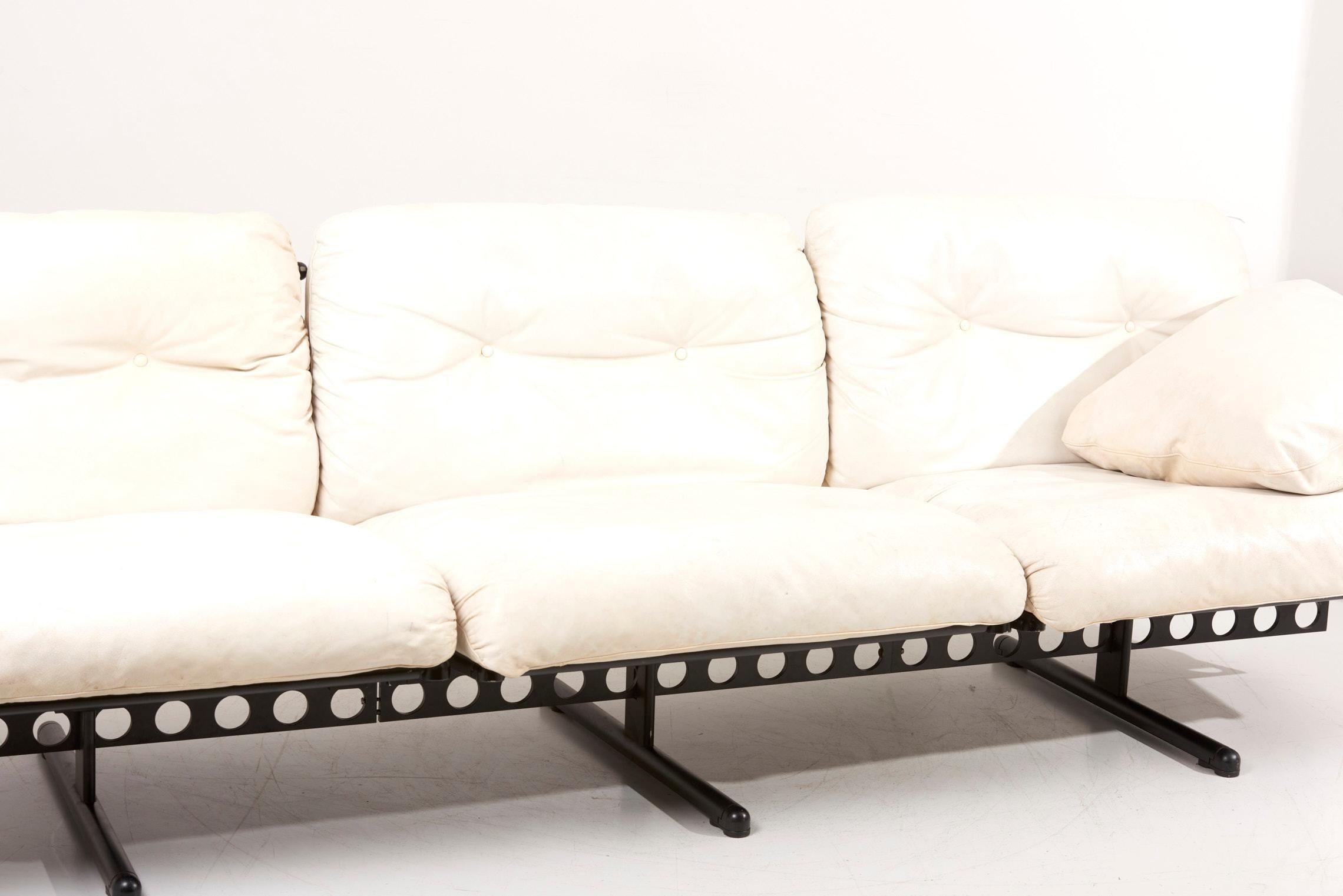 Pierluigi Cerri for Poltrona Frau Sofa in White Leather, 1980s For Sale 6