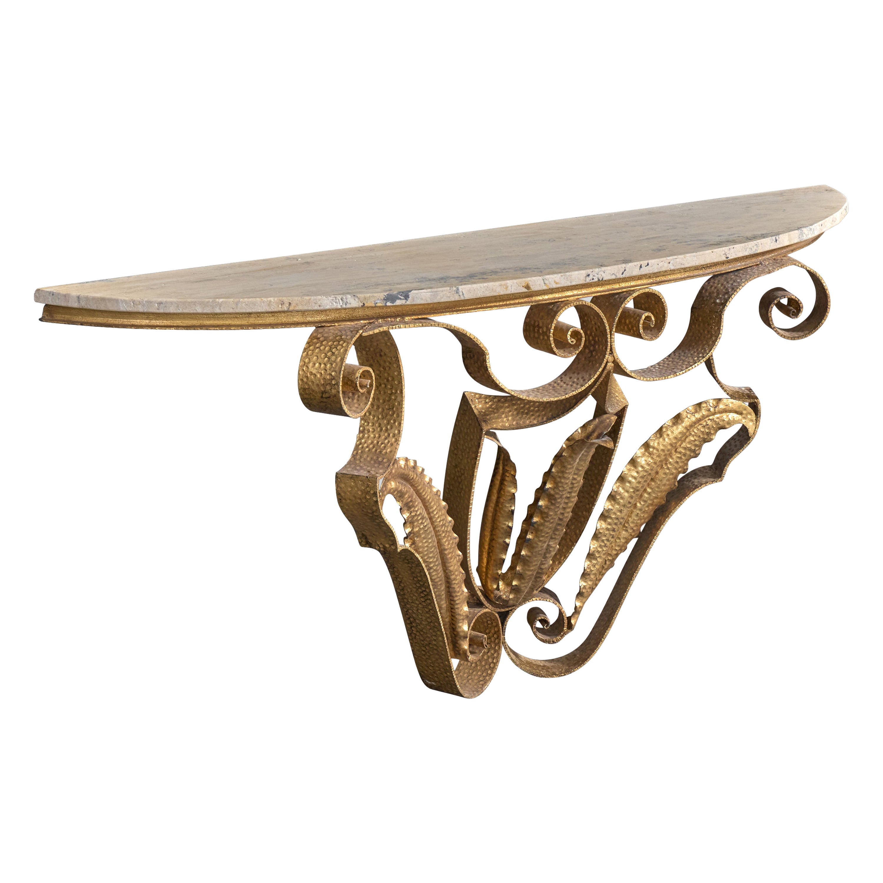 Pierluigi Colli, table d'appoint, métal, marbre, Italie, années 1950