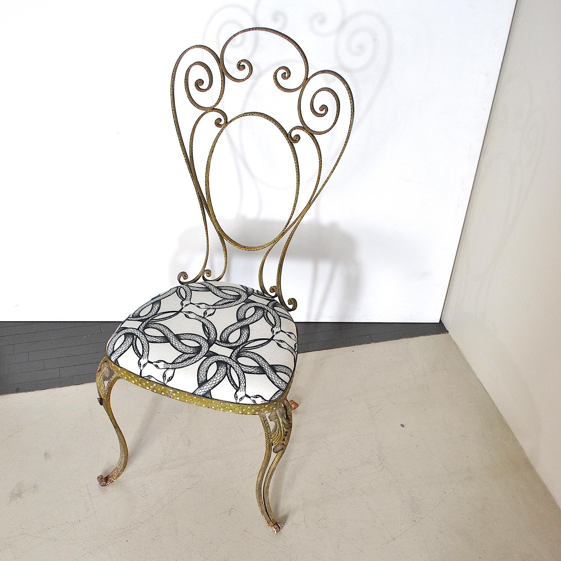 Pier Luigi Colli Italian Mid Century Hammered Brass Chair, 60's In Good Condition For Sale In bari, IT