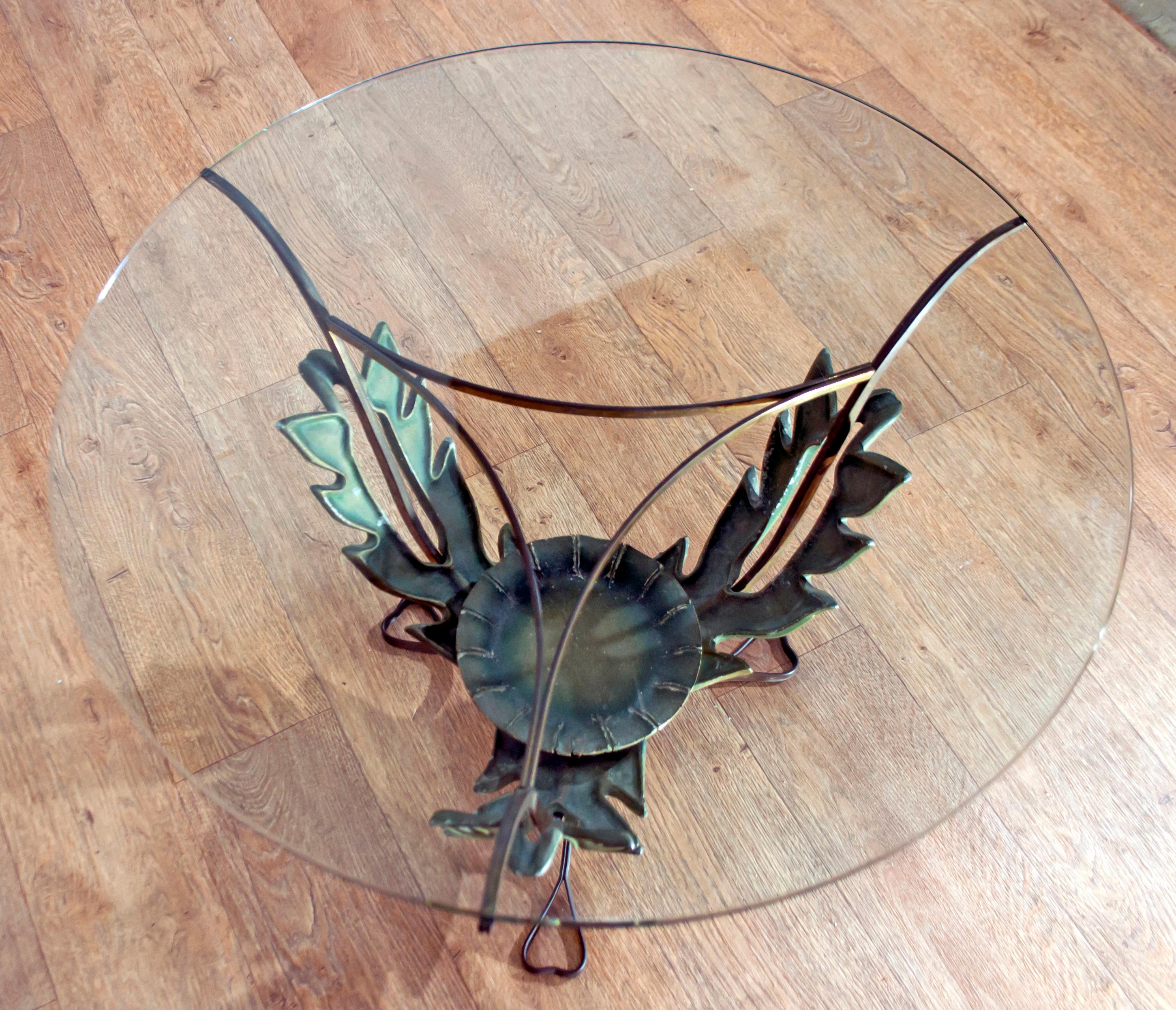 Pierluigi Colli Midcentury Italian Brass and Wood Coffee Table, 1950s In Good Condition For Sale In Puglia, Puglia