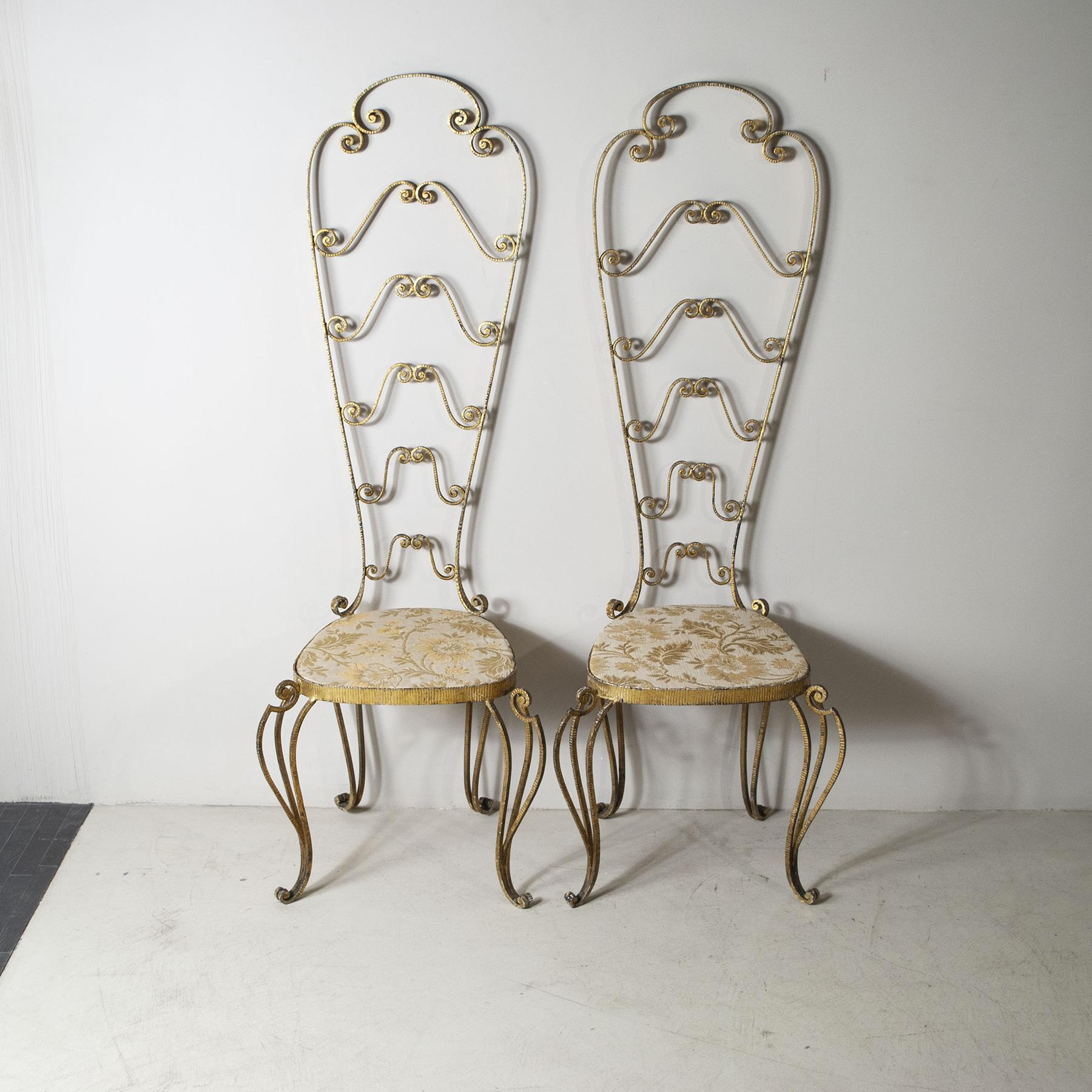 Mid-20th Century Pierluigi Colli Set Two in Hammered Gilded Iron For Sale