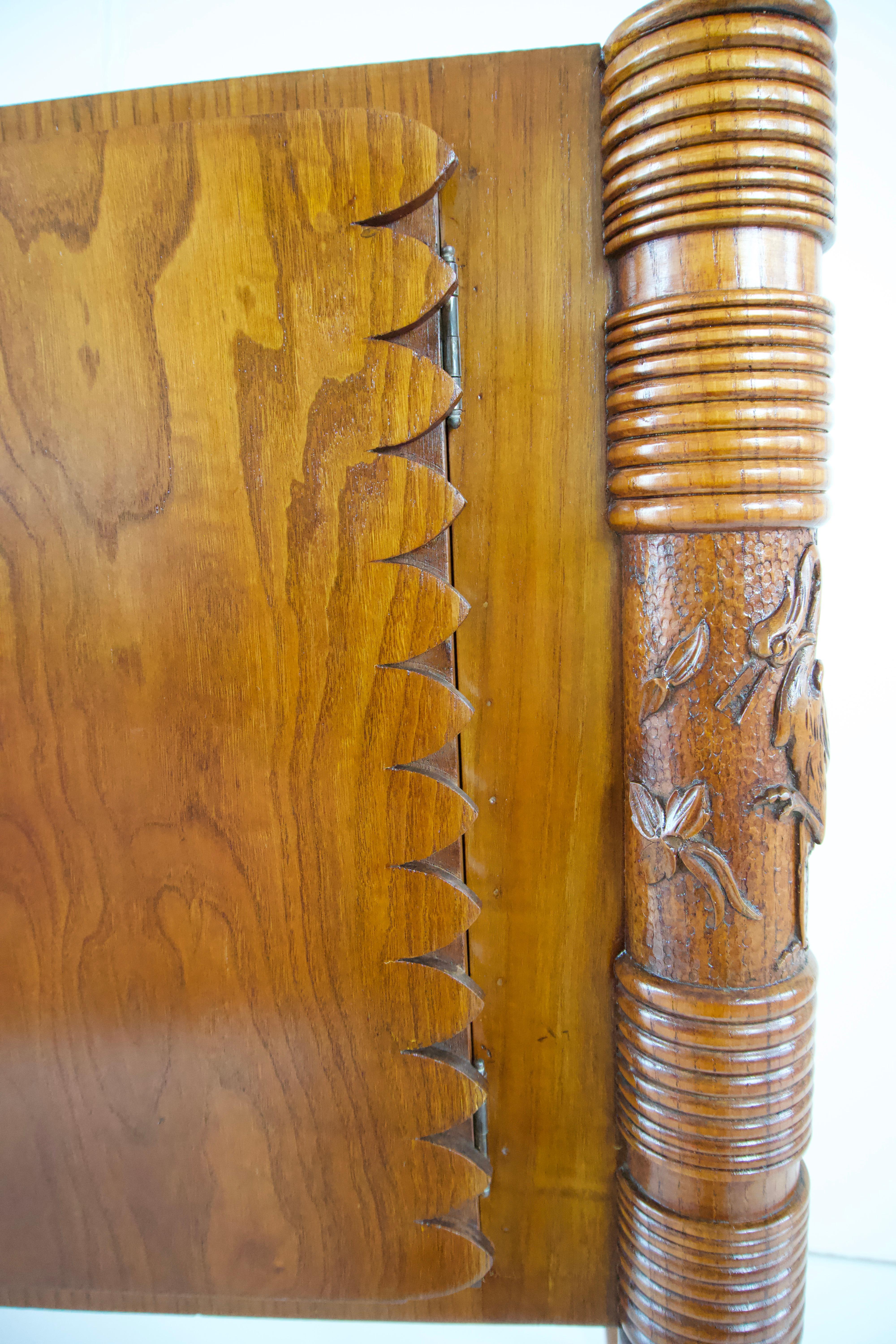 Pierluigi Colli sideboard carved wood, veneered root, two doors, drawers, 1940 3