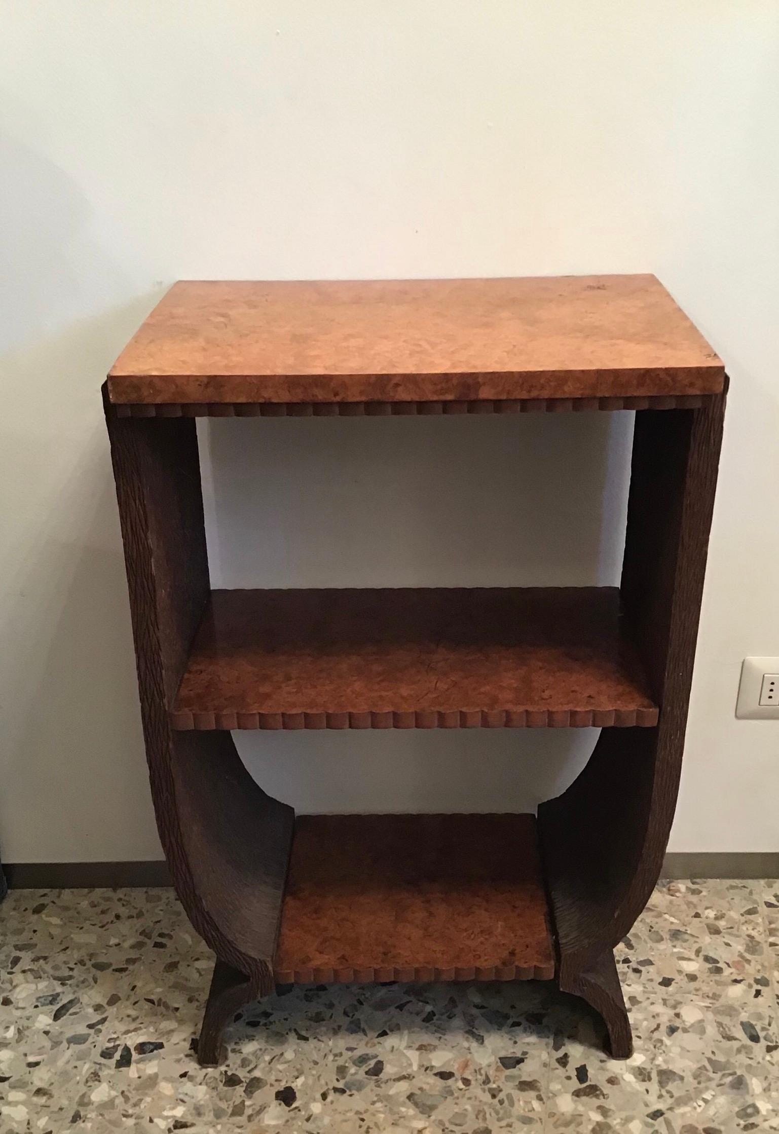 Pierluigi Colli Tisch /Etagère Holz 1930 Italien.