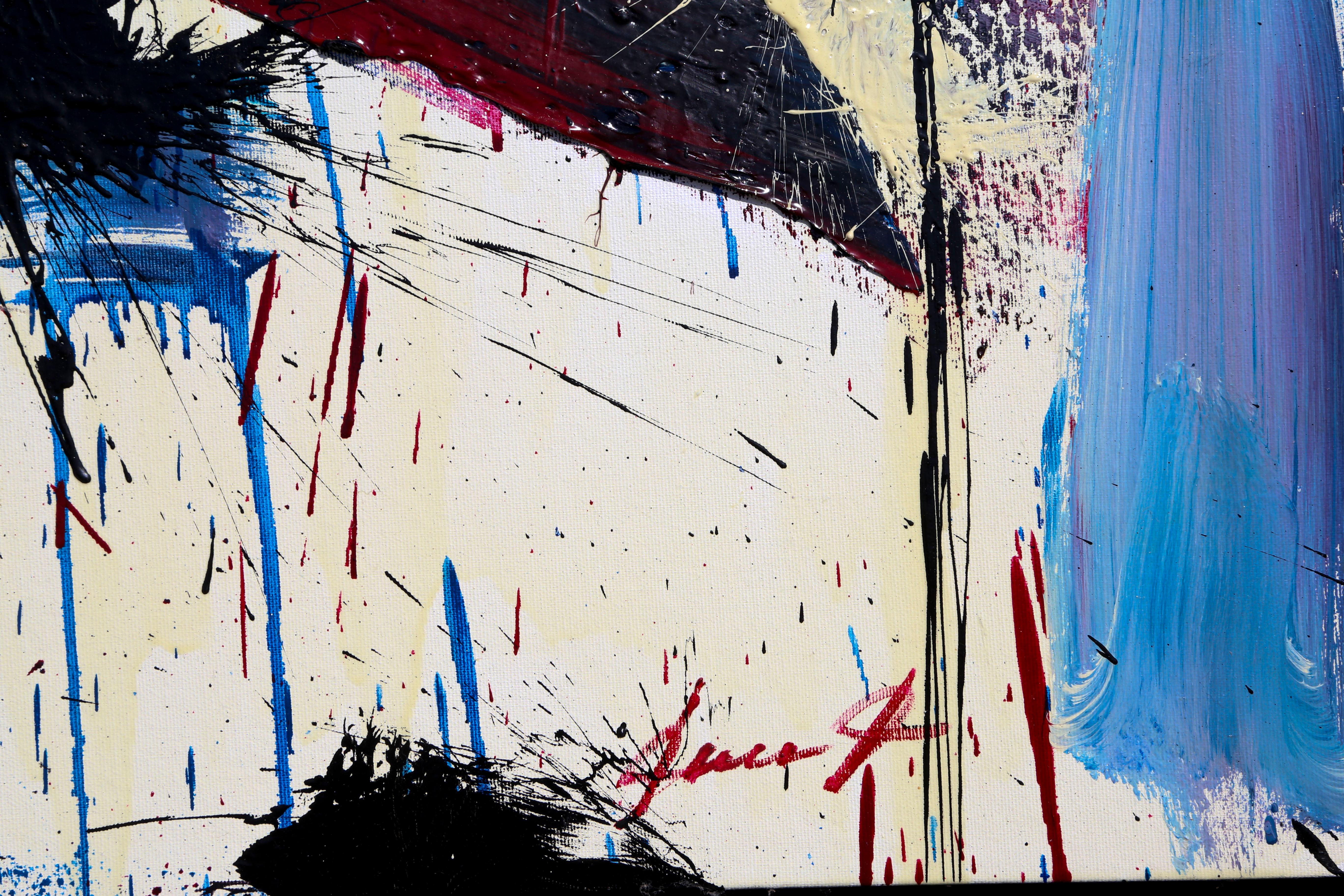 The title of this large Abstract Expressionist painting by Italian artist Pierluigi De'Lutti translates to 