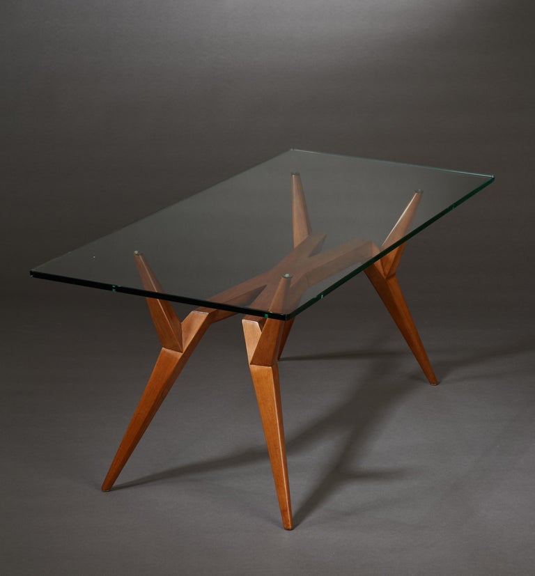 Pierluigi Giordani Rare Constructivist Coffee Table in Wood and Glass ...