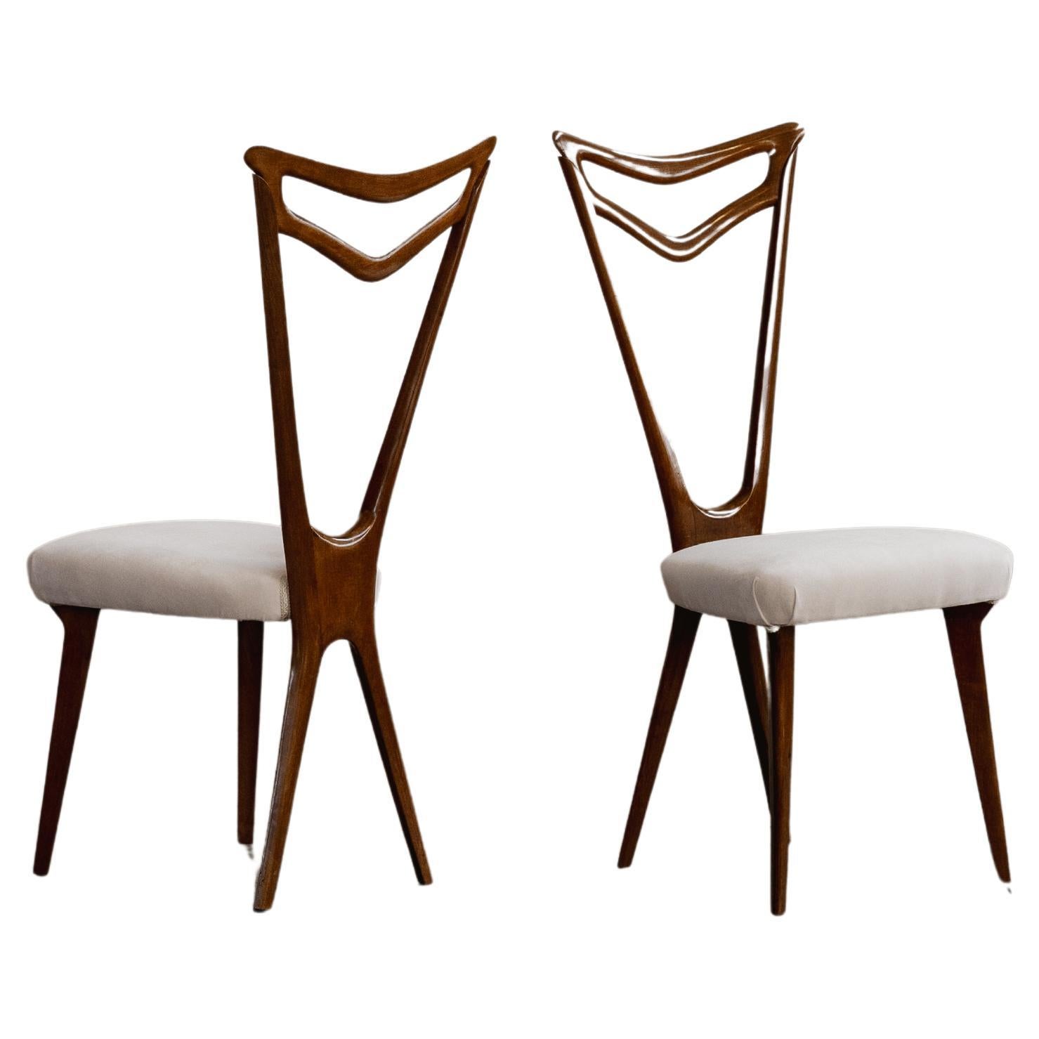 Pierluigi Giordani Dining Chairs, Italy, 1950s, Set of 2