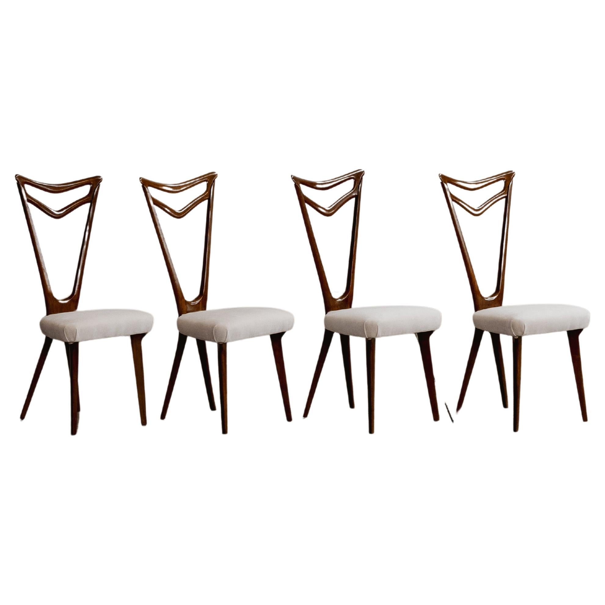 Pierluigi Giordani Dining Chairs, Italy, 1950s, Set of 4