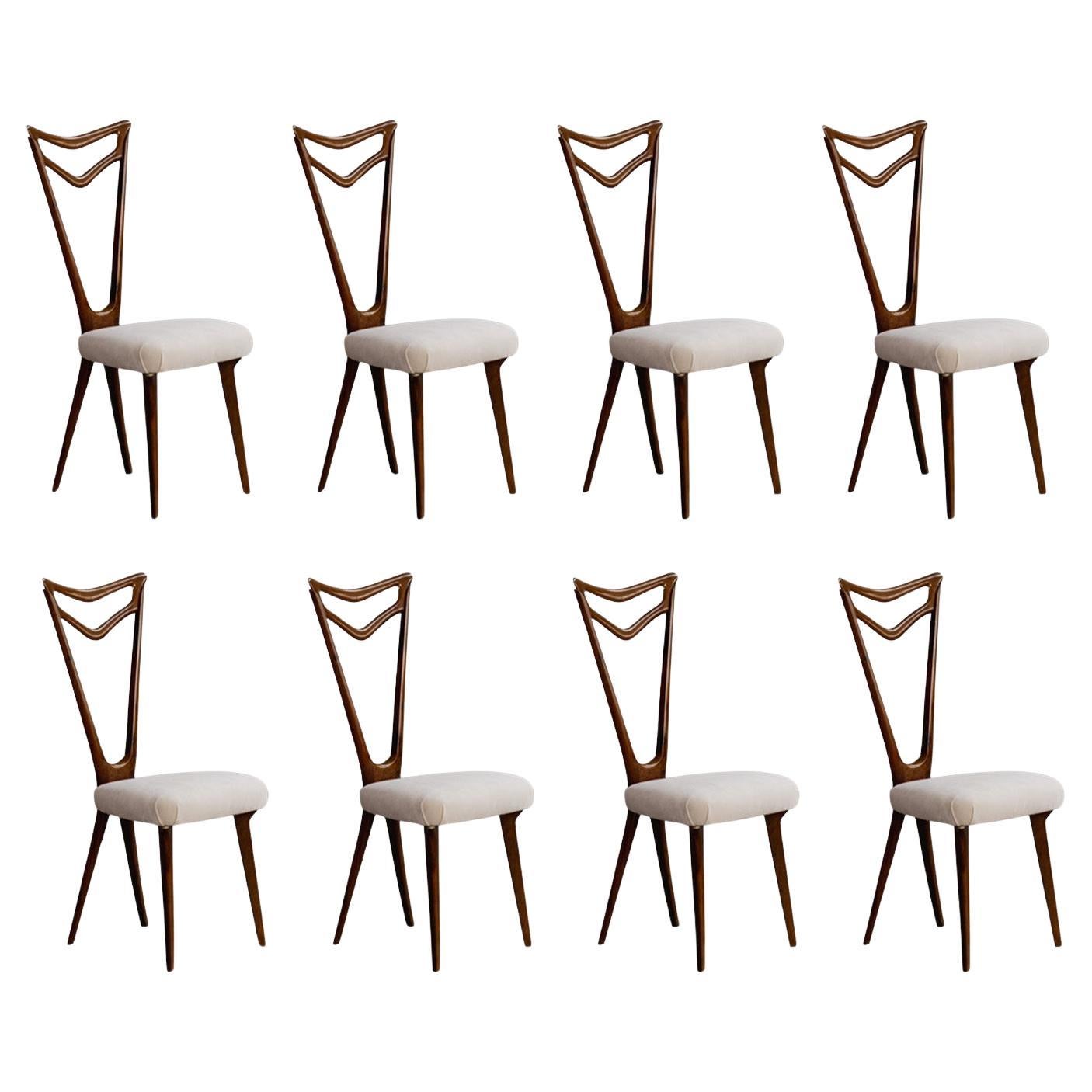 Pierluigi Giordani Dining Chairs, Italy, 1950s, Set of 8 For Sale