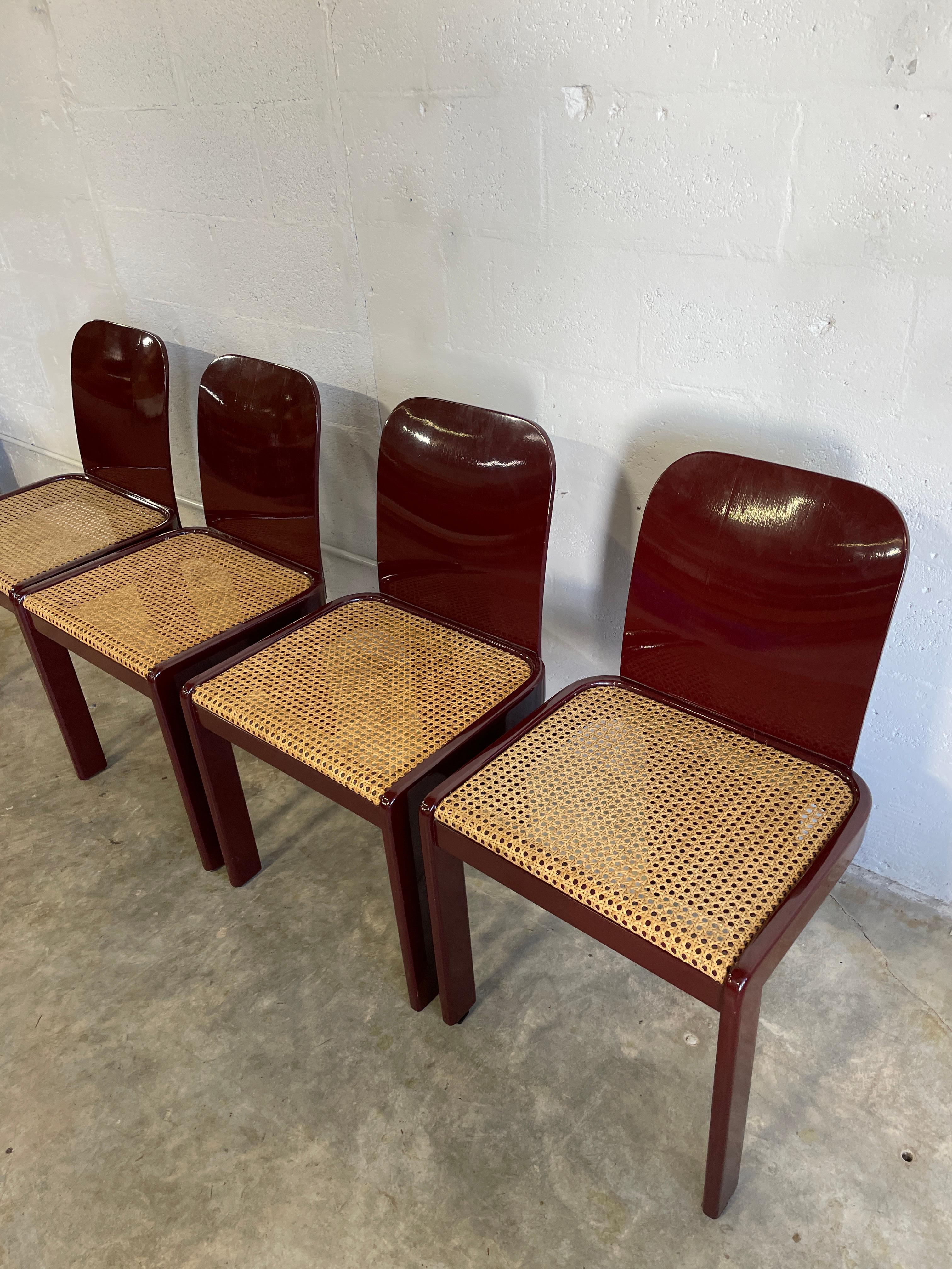 Late 20th Century Pierluigi Molinari for Pozzi Italian Mid Century Dining Chairs For Sale