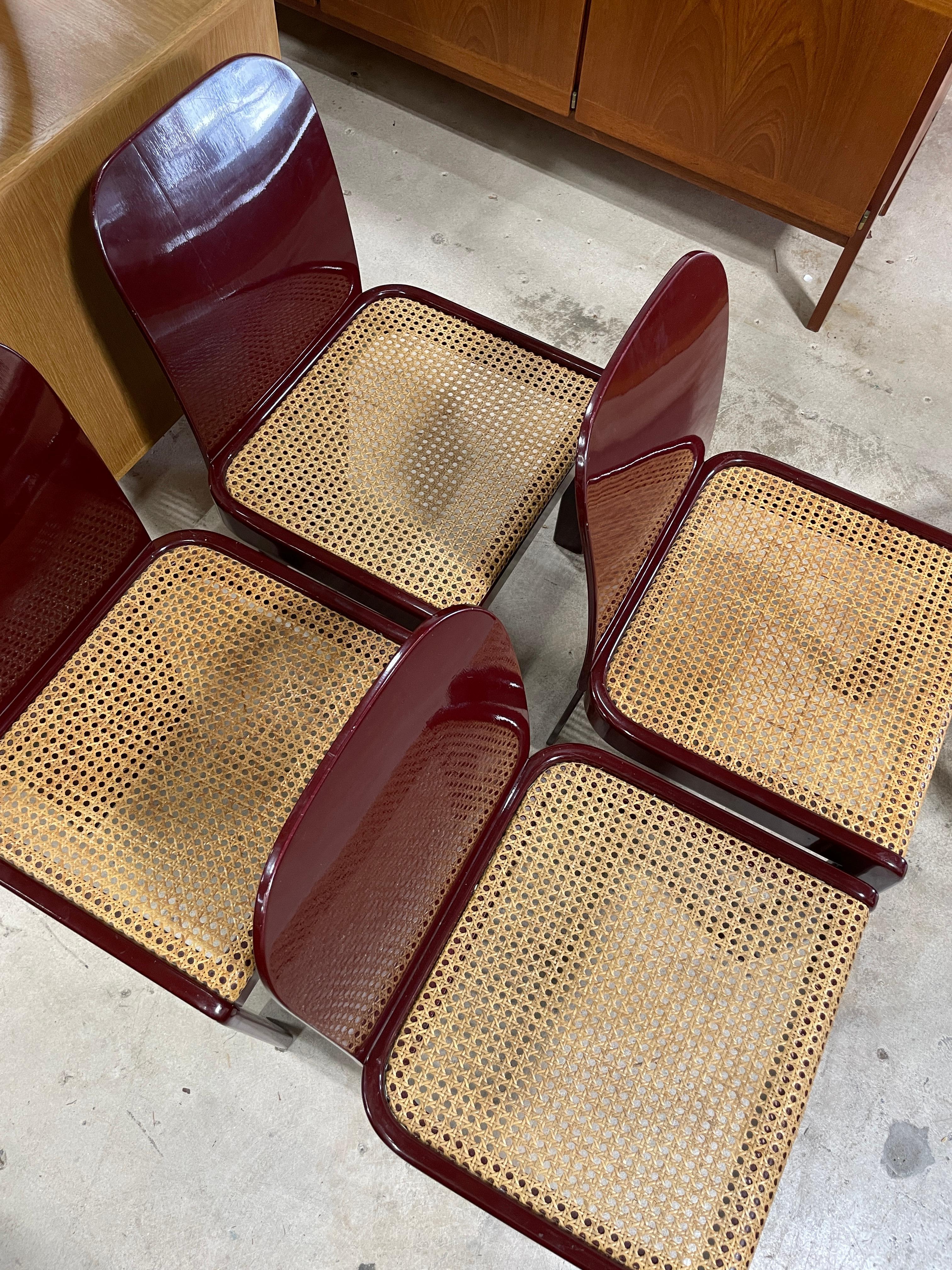 Pierluigi Molinari for Pozzi Italian Mid Century Dining Chairs For Sale 3