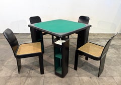 Pierluigi Molinari Game Table with Four Chairs, Italy, 1970s