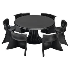 Retro Pierluigi Spadolini for 1P 'Boccio' Dining Set with Table and Six Chairs 