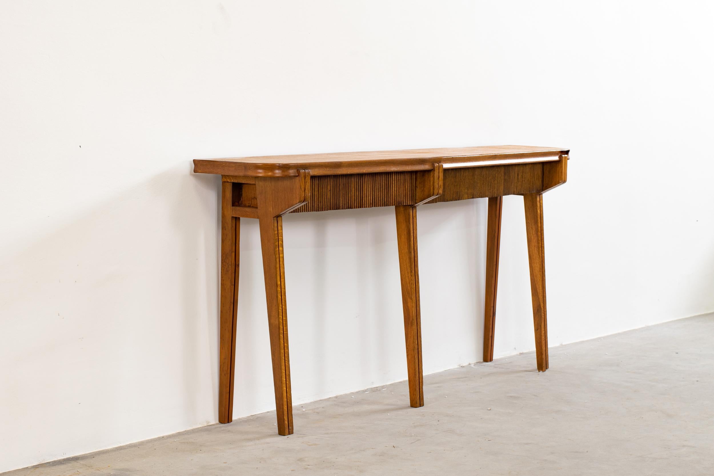 Mid-Century Modern Pierluigi Spadolini Wooden Console Table Italian Manufacture 1950s