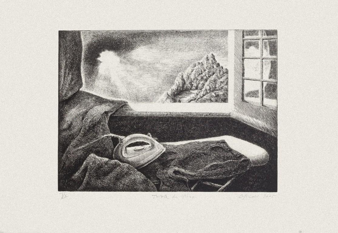 The Ironing Table - Etching by Piero Cesaroni - 2005