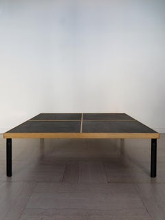 Italienischer quadratischer Couchtisch „Naviglio“ aus Schiefer von Piero De Martini für Cassina, 1980er Jahre