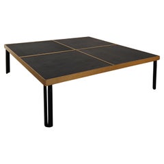 Piero De Martini for Cassina Italian Square "Naviglio" Slate Coffe Table, 1980s