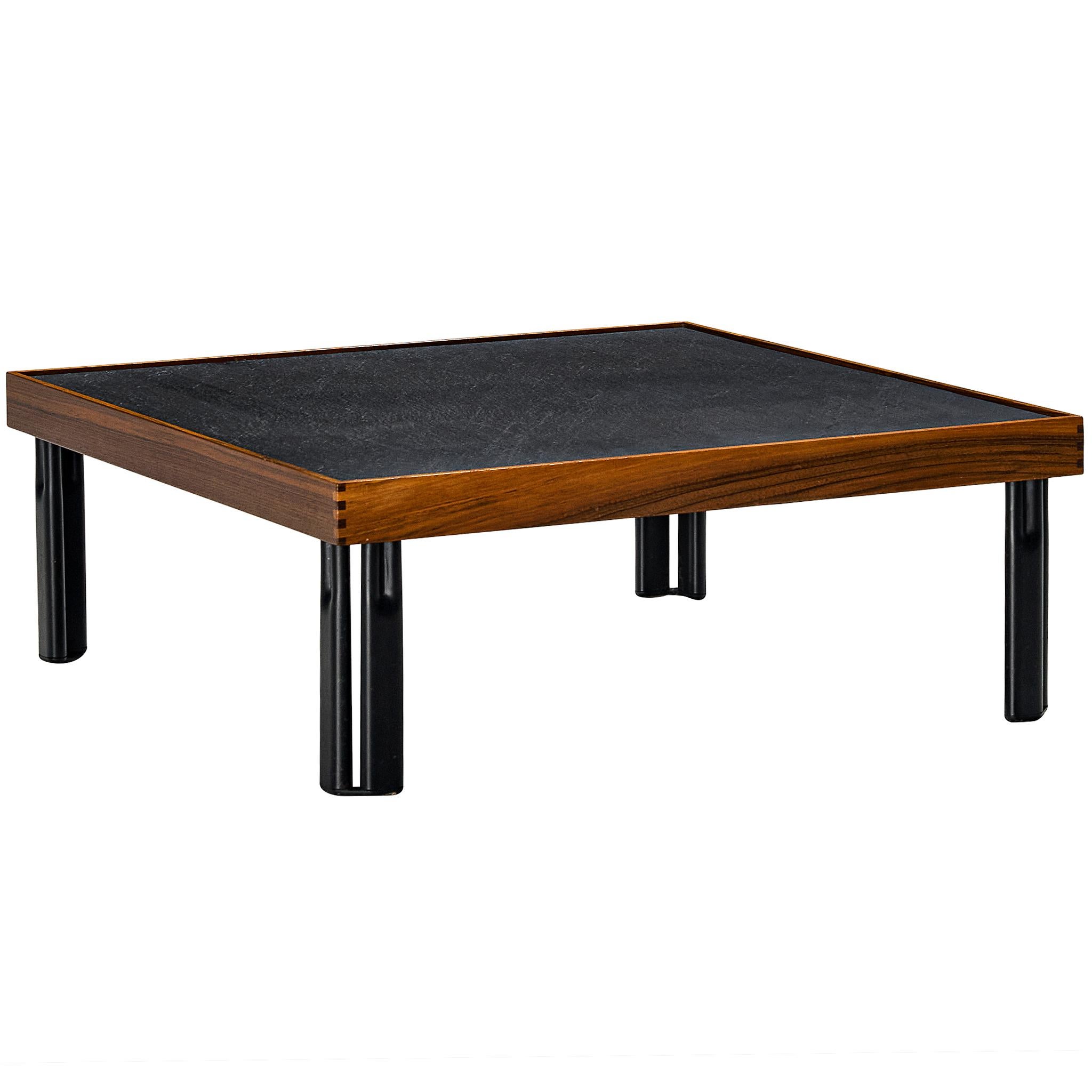 Piero De Martini for Cassina 'Naviglio' Coffee Table in Walnut and Slate For Sale