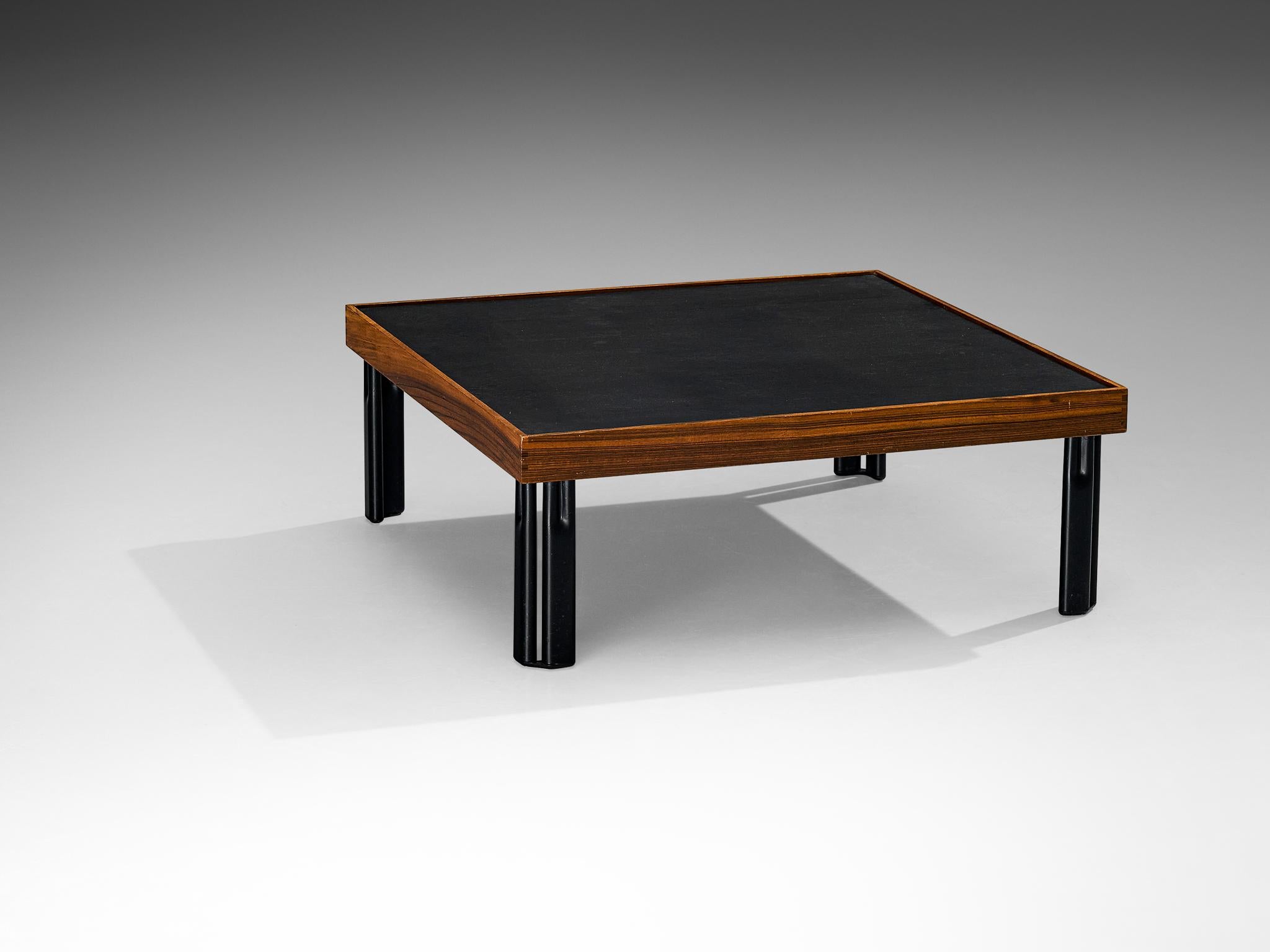 Italian Piero De Martini for Cassina 'Naviglio' Coffee Table in Walnut and Slate For Sale