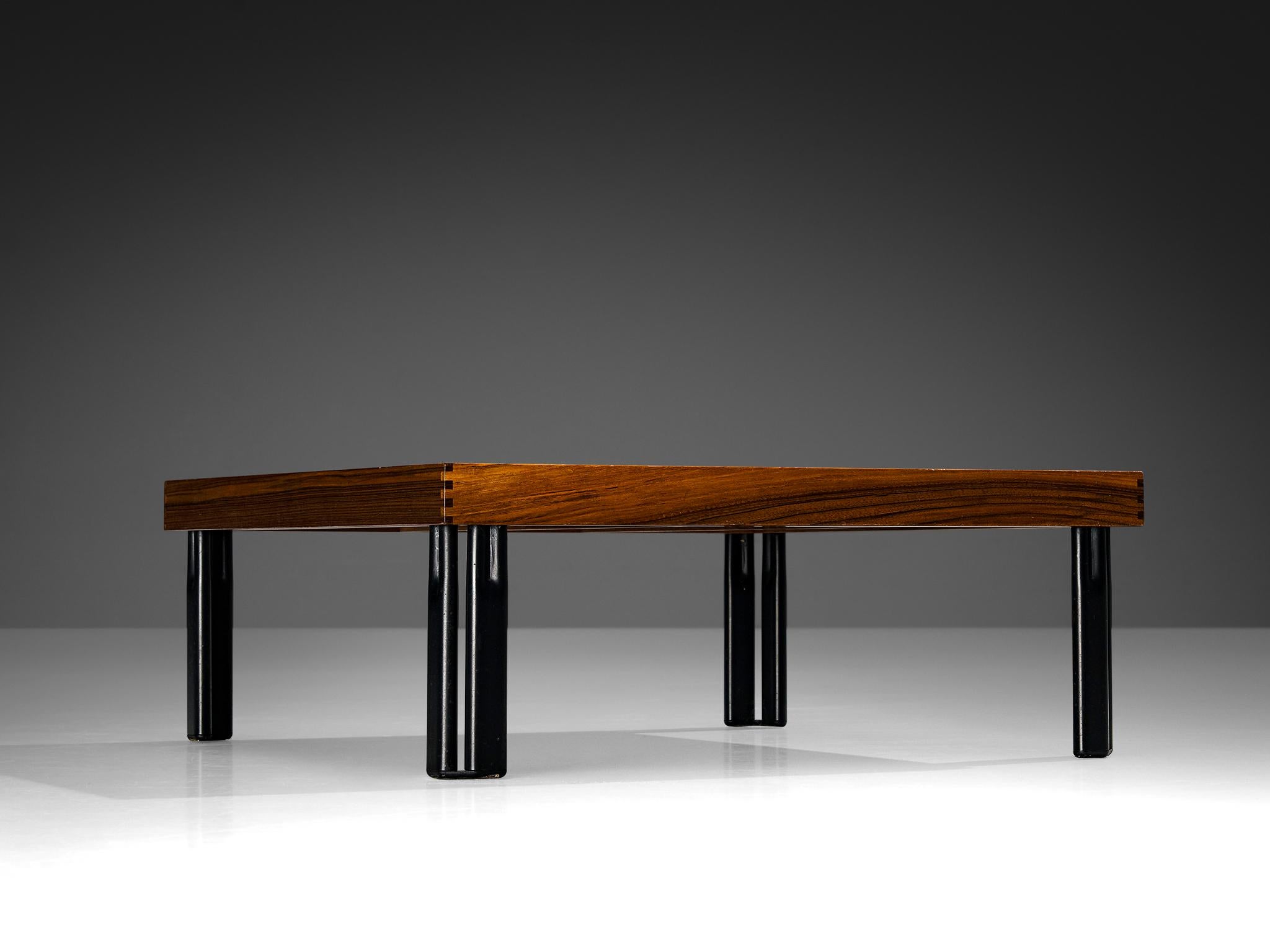 Piero De Martini for Cassina 'Naviglio' Coffee Table in Walnut and Slate In Good Condition For Sale In Waalwijk, NL
