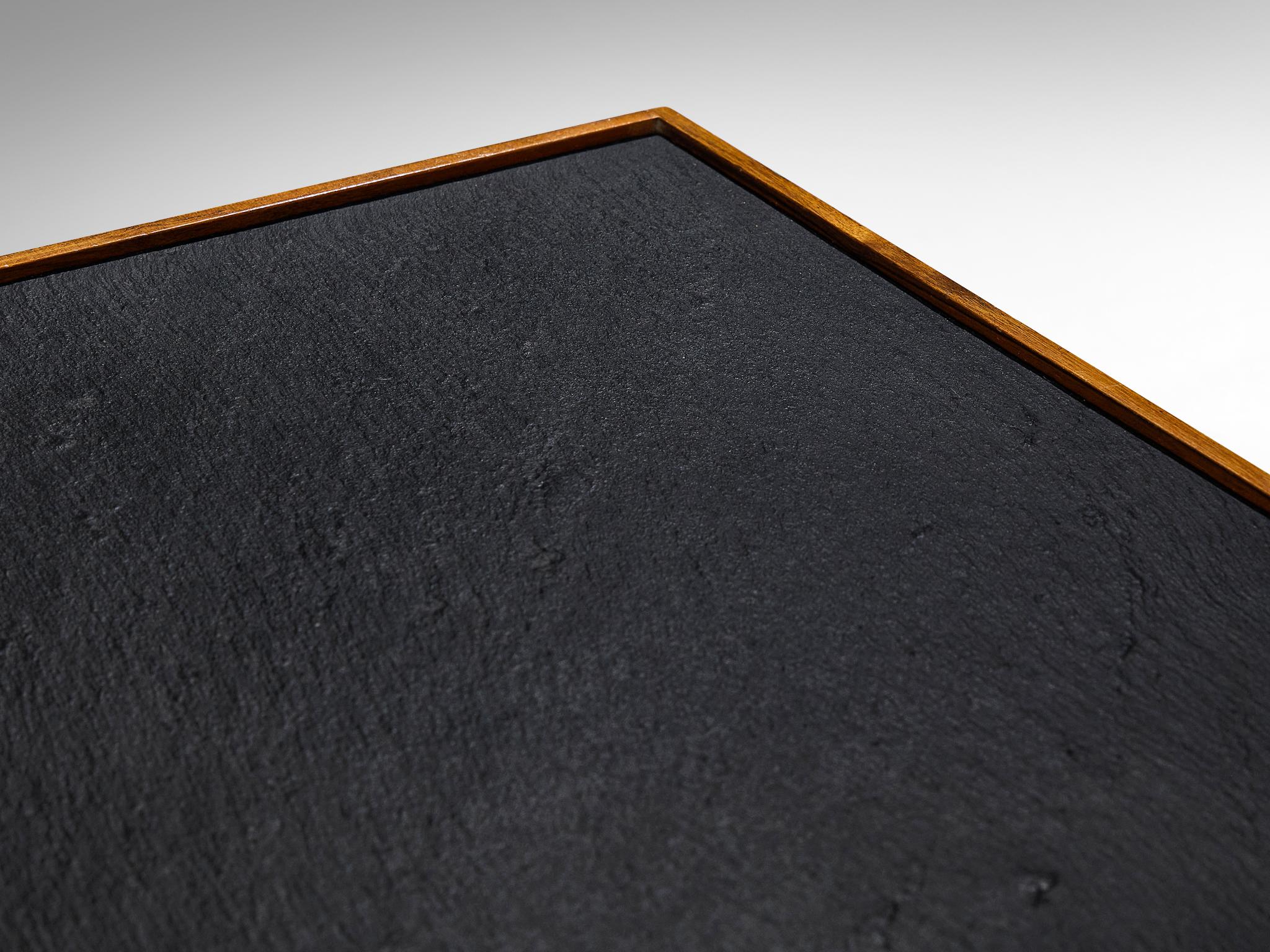 Piero De Martini for Cassina 'Naviglio' Coffee Table in Walnut and Slate For Sale 1