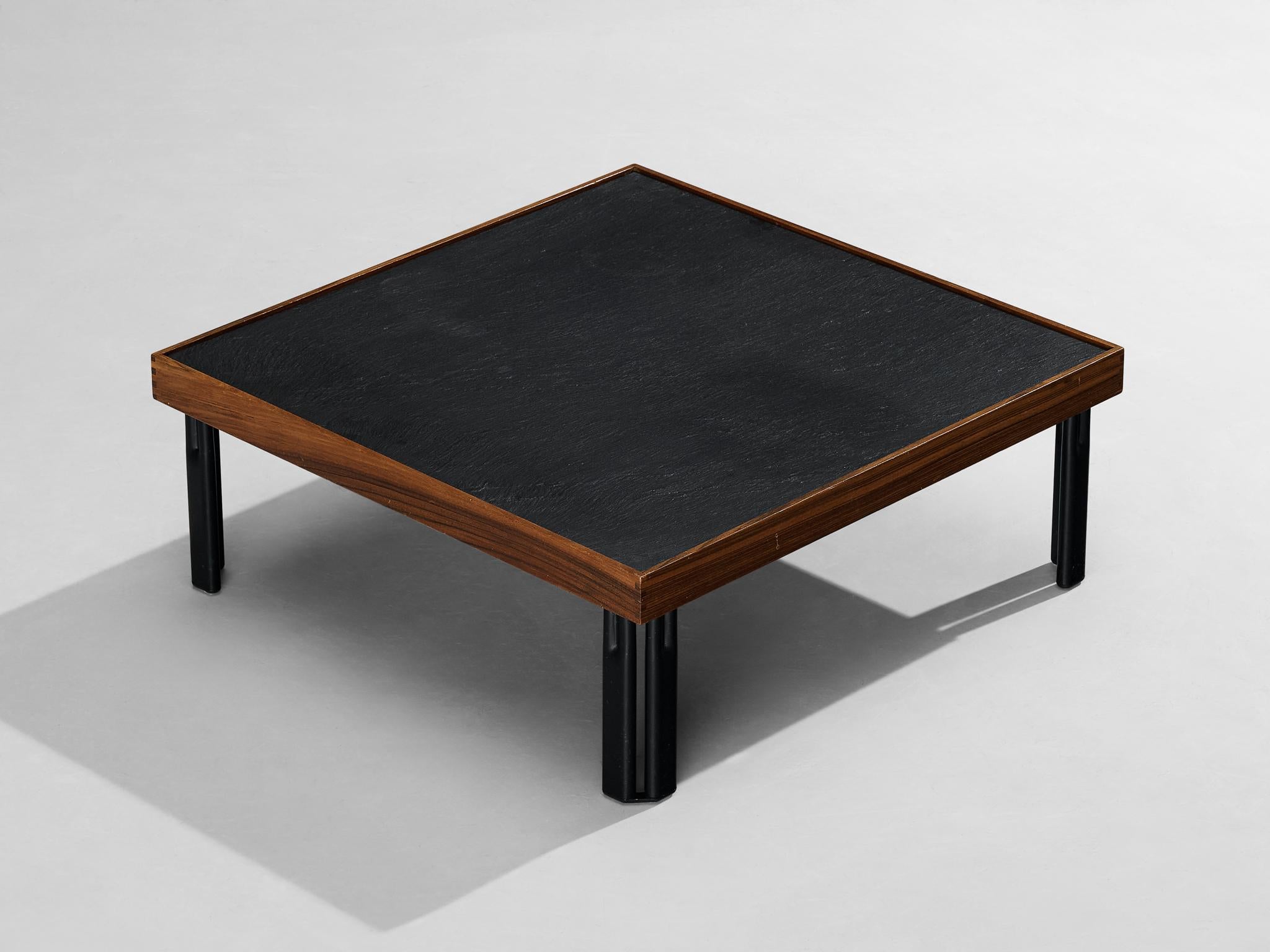 Italian Piero De Martini for Cassina 'Naviglio' Coffee Tables in Walnut and Slate