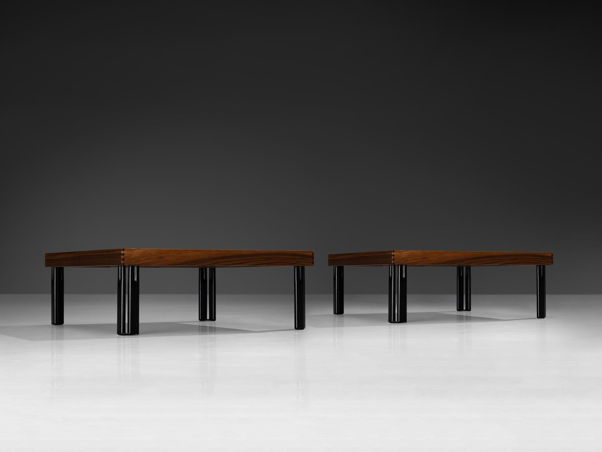 Piero De Martini for Cassina 'Naviglio' Coffee Tables in Walnut and Slate 2