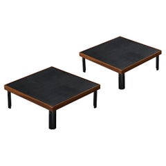 Piero De Martini for Cassina 'Naviglio' Coffee Tables in Walnut and Slate