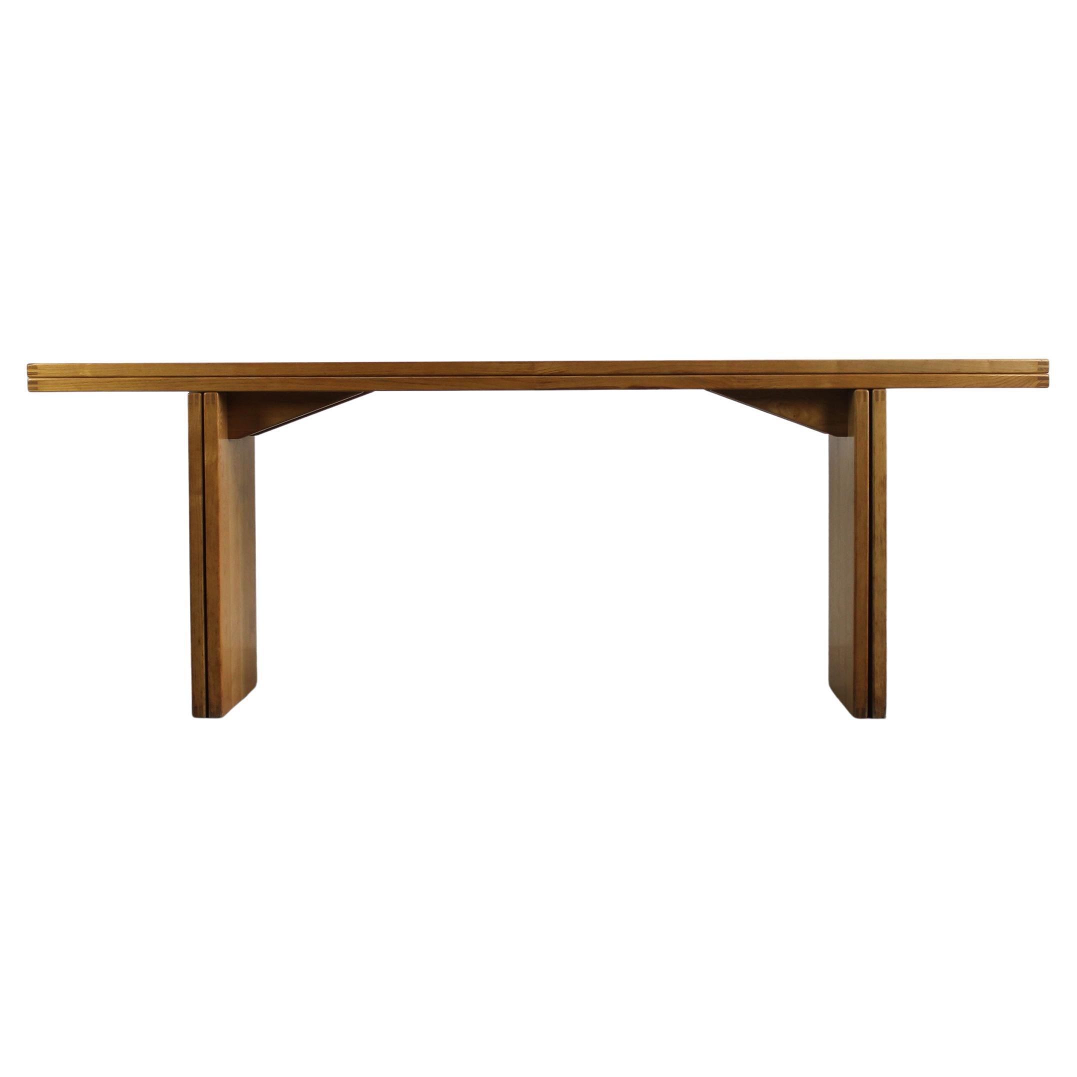 Piero De Martini La Barca Rectangular Folding Table in Wood by Cassina, 1975