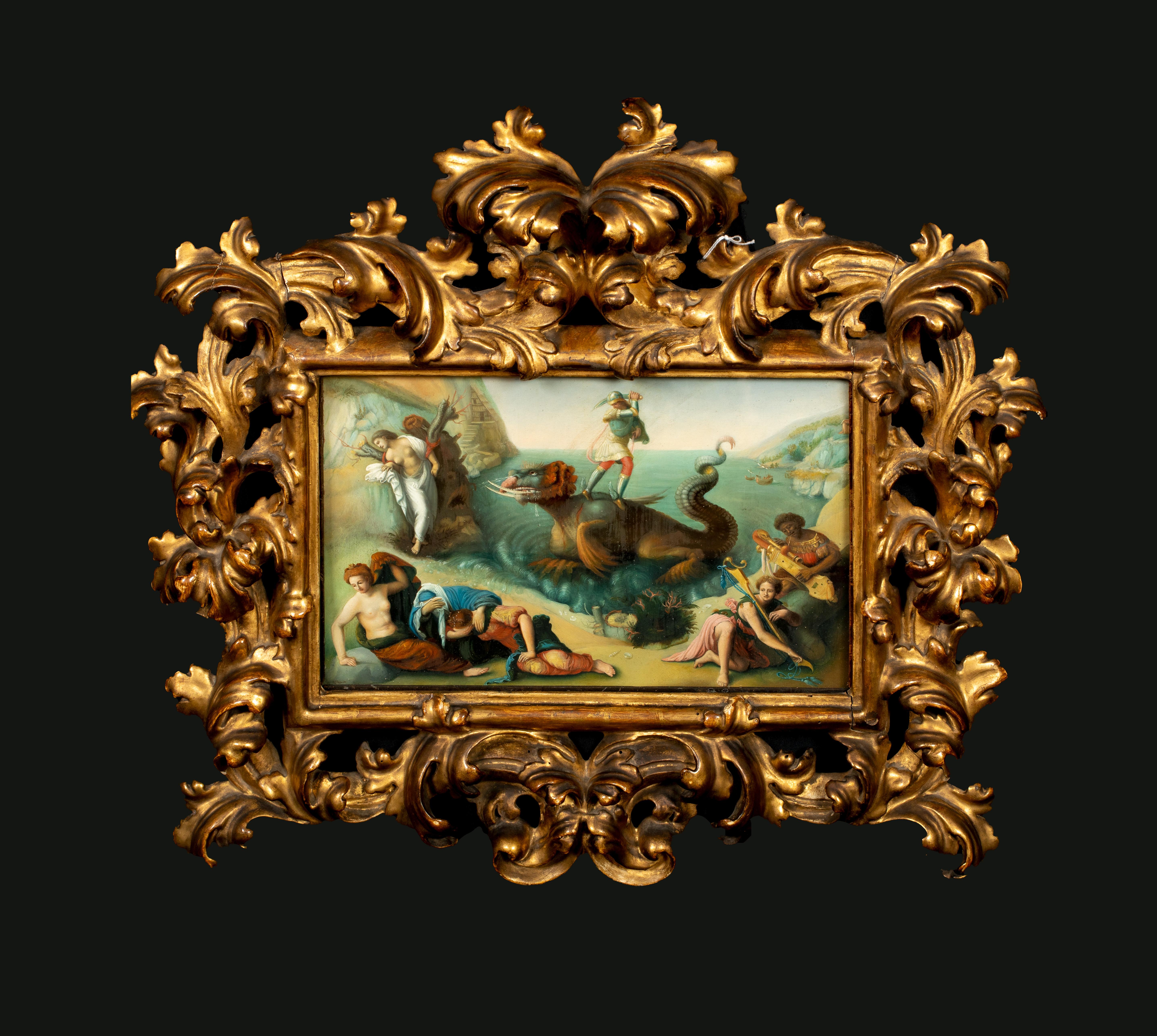 Perseo che libera Andromeda - Portrait Painting Marrone di Piero Di Cosimo