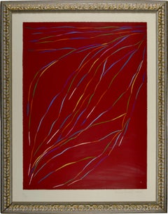 1990s Abstract Contemporary Piero Dorazio Signed Original Wonk on Paper